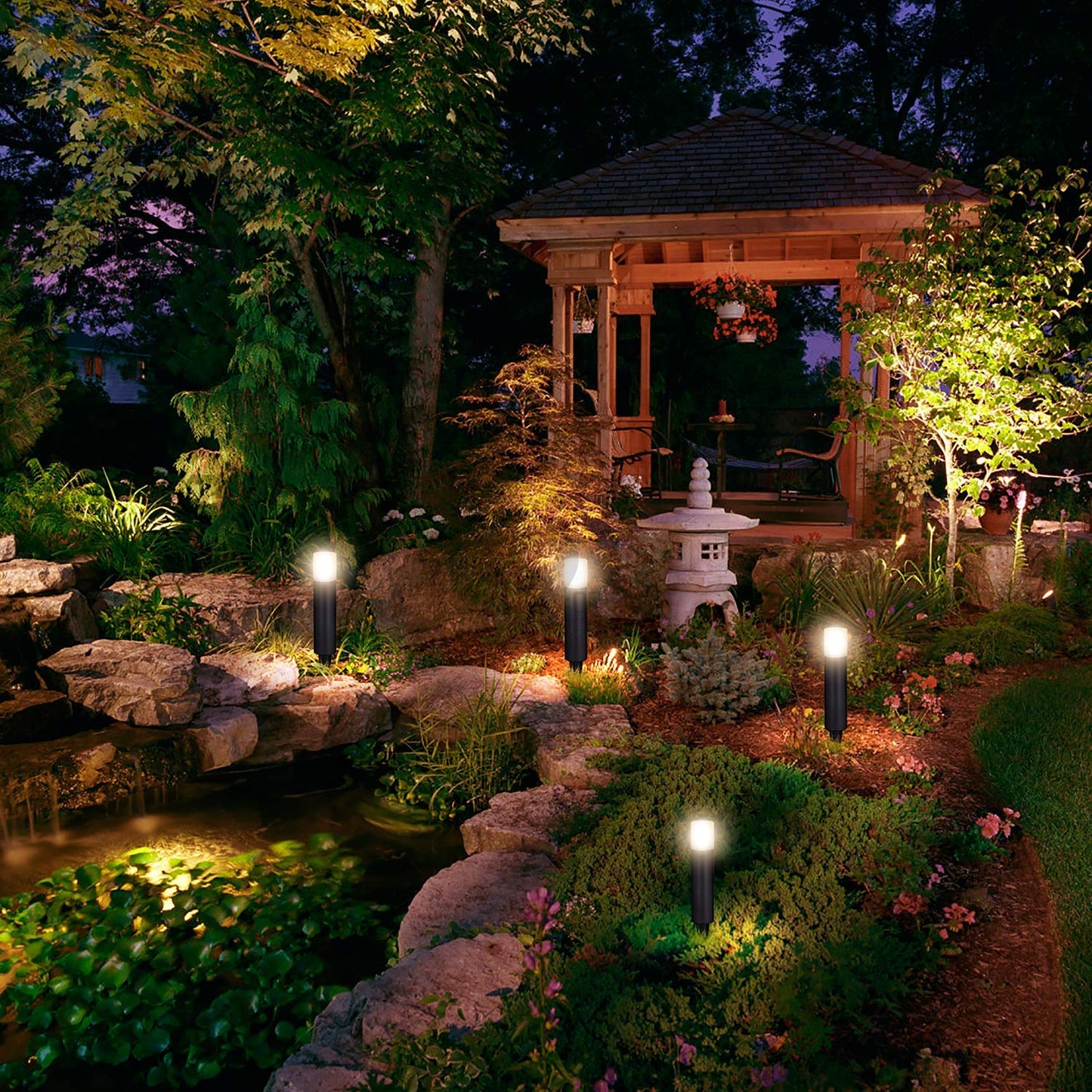 LNDXING Landscape Lights, 12V 3W Low Voltage Outdoor Landscape Lights Lighting, 4 Pack IP65 Waterproof 3000K Warm White Pathway Garden Yard Patio Lamp