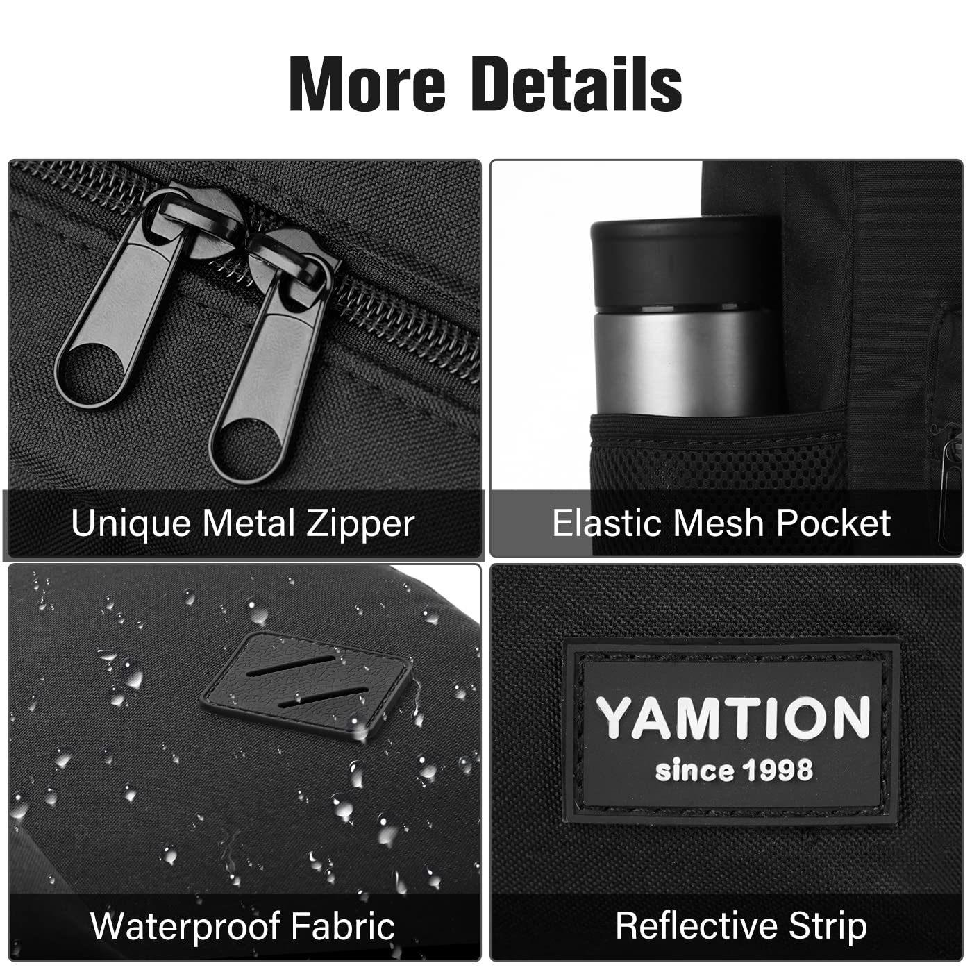 YAMTION Backpack Men and Women, School Backpack Boys and Girls Teenager Backpack School for Study Work Travel with USB Charging Port