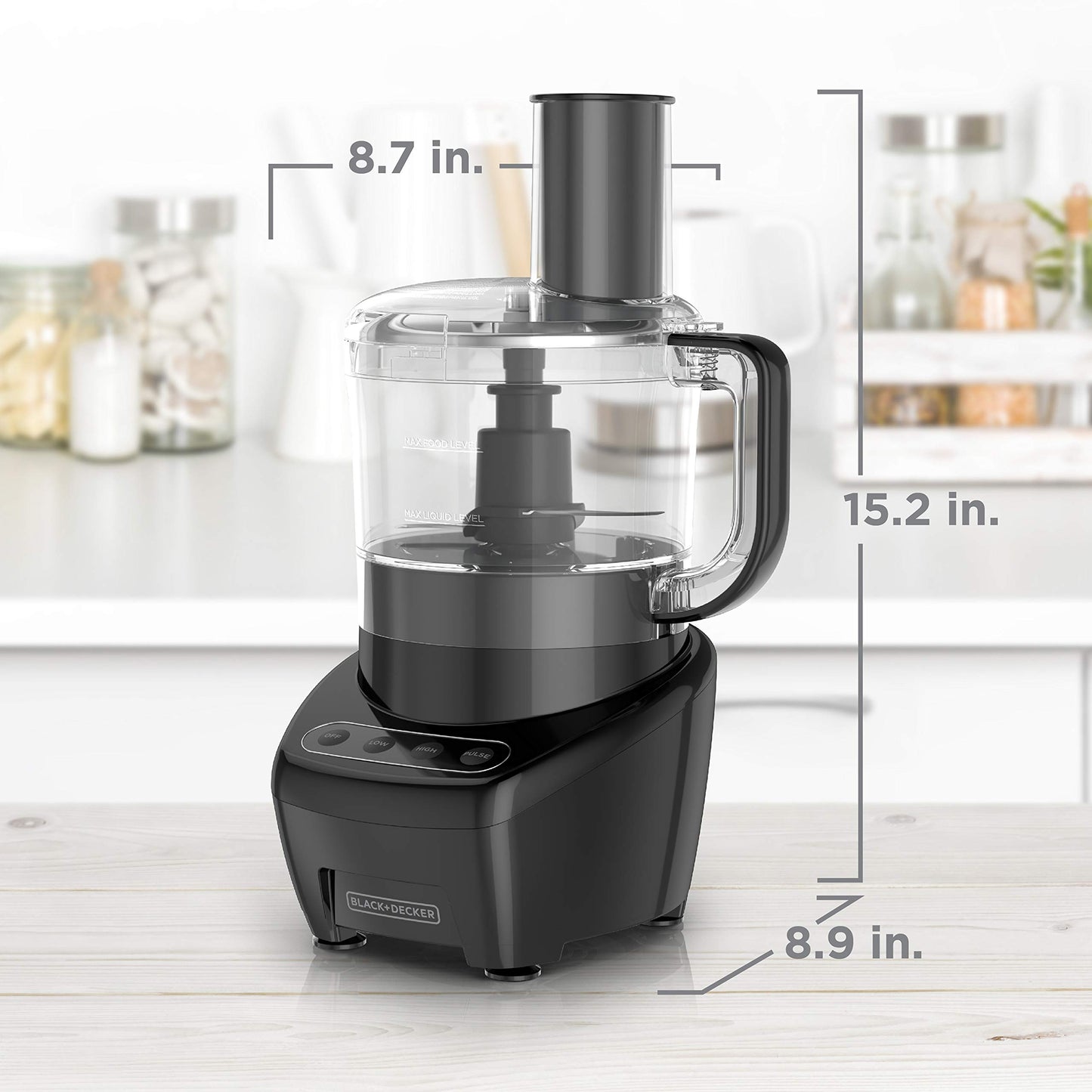 BLACK+DECKER 3-in-1 8-Cup Food Processor, Mutlifunctional and Dishwasher Safe, Black 450W, FP4200BC