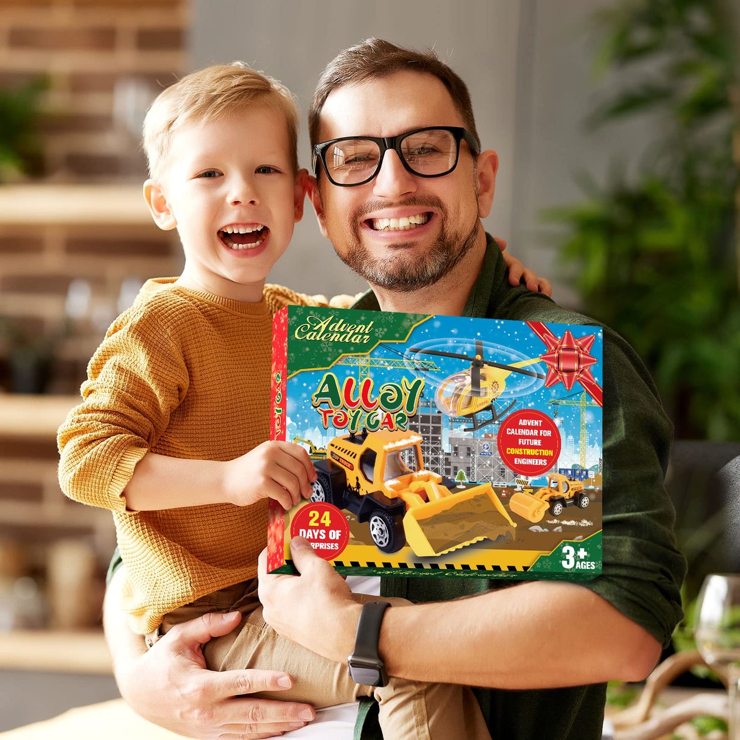 Christmas Advent Calendar 2025 Kids, Exssary 3 4 5 6 Year Old Boy Gifts Construction Toys for Kids 3-5 24 Days Christmas Countdown Calendar 2025 Car Toys for 3-12 Year Old Boys