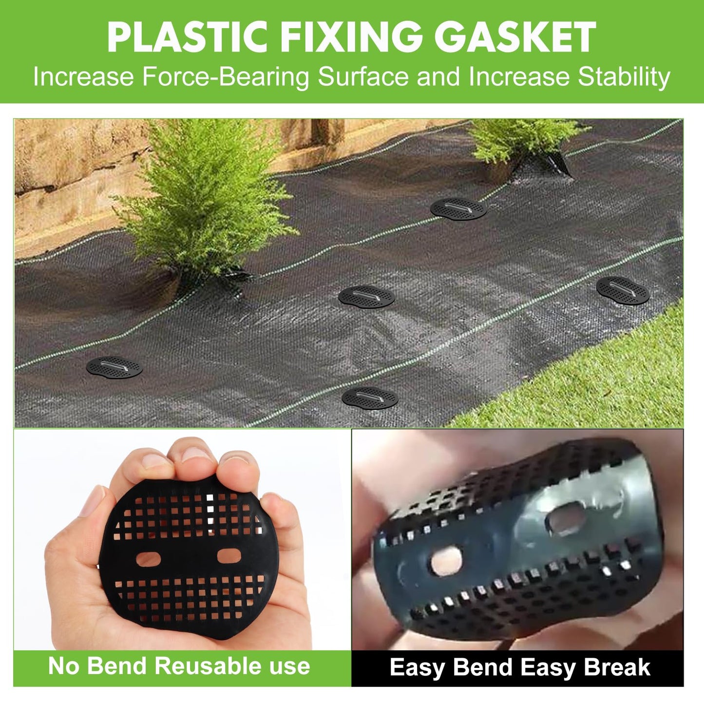 11 Gauge Landscape Staples Set,6 Inch 200pcs Galvanized Garden Stakes + 200pcs Gaskets + 1Pick Hook,Anti-Rust,U-Shaped Lawn Spikes，Landscaping Fabric Pins for Weed Barrier,Ground Cover,Fence,Turf