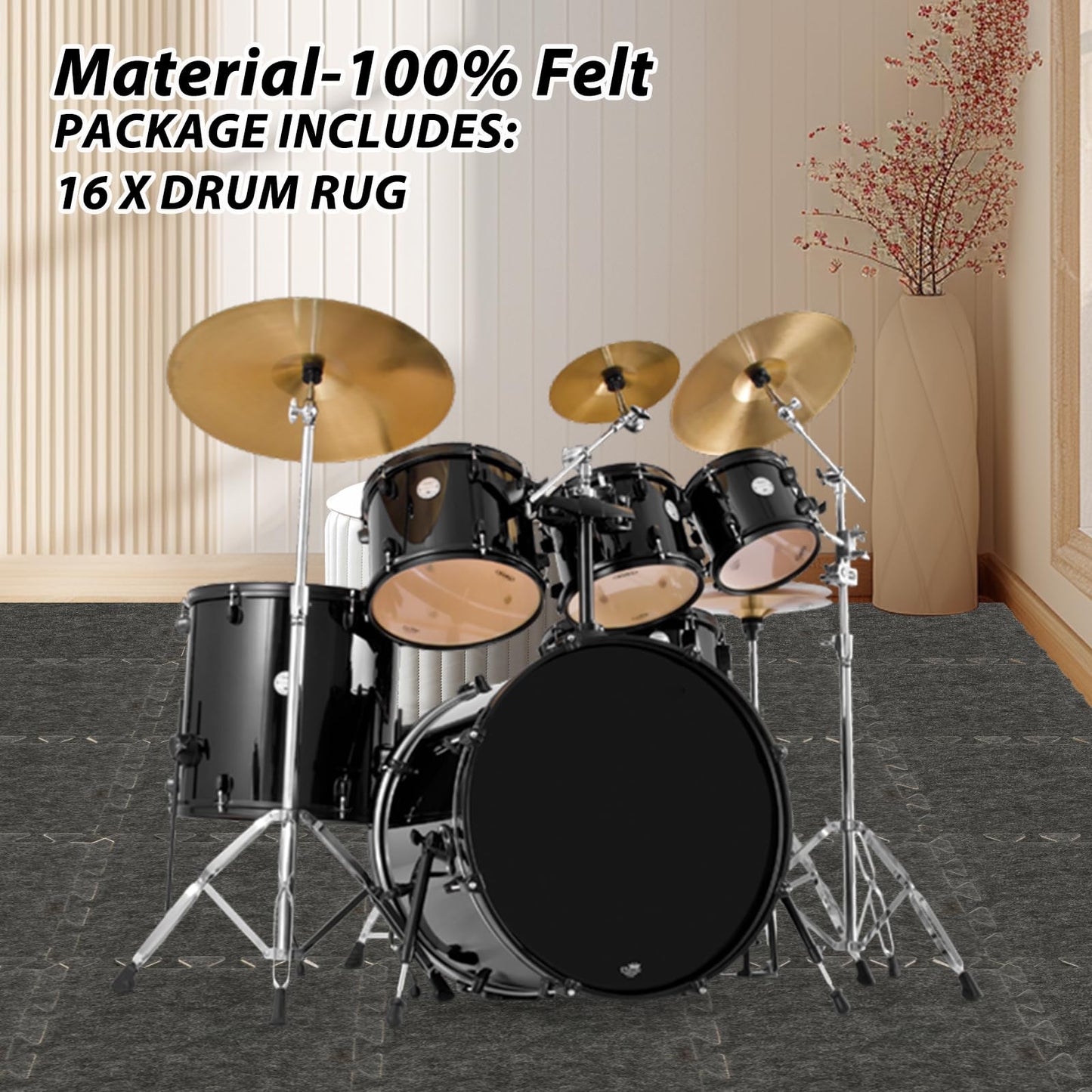 16 Pcs Sound Absorbing Interlocking Floor Mats