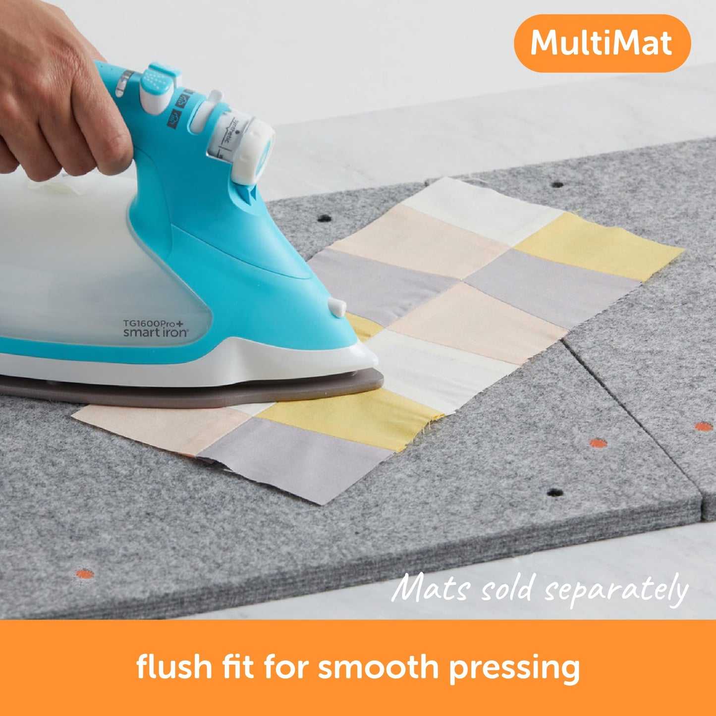 oliso MultiMat Wool Pressing Pad – 100% New Zealand Wool, 14" x 14", ½" Thick – Ideal for Quilting, Sewing & Crafting (Single Pack)