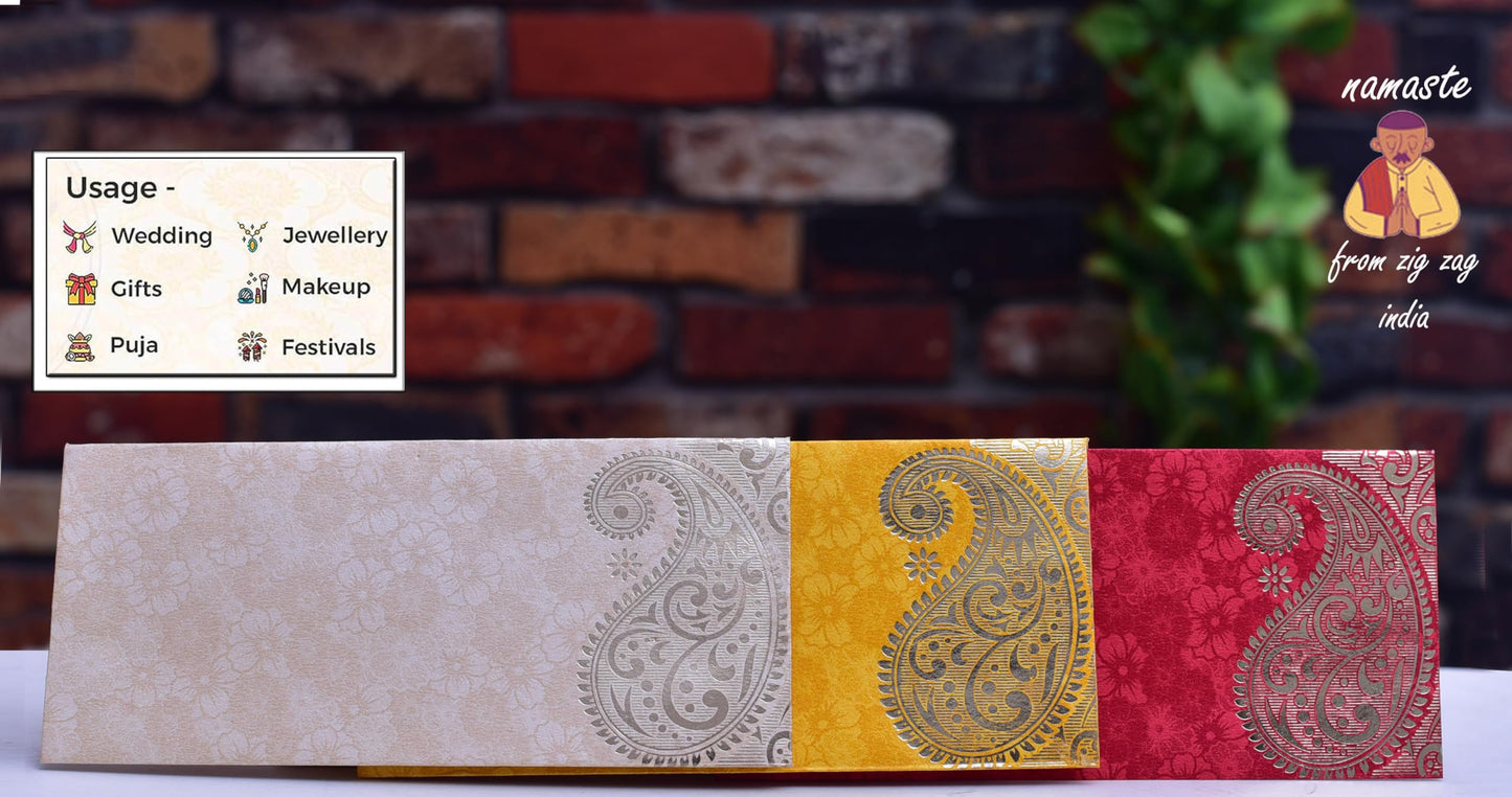 ZIG ZAG Elegant Money Gifting Envelopes Pack of 100 Cash Holder Designer Lifafa for Weddings, Gift of Prosperity Multi Color