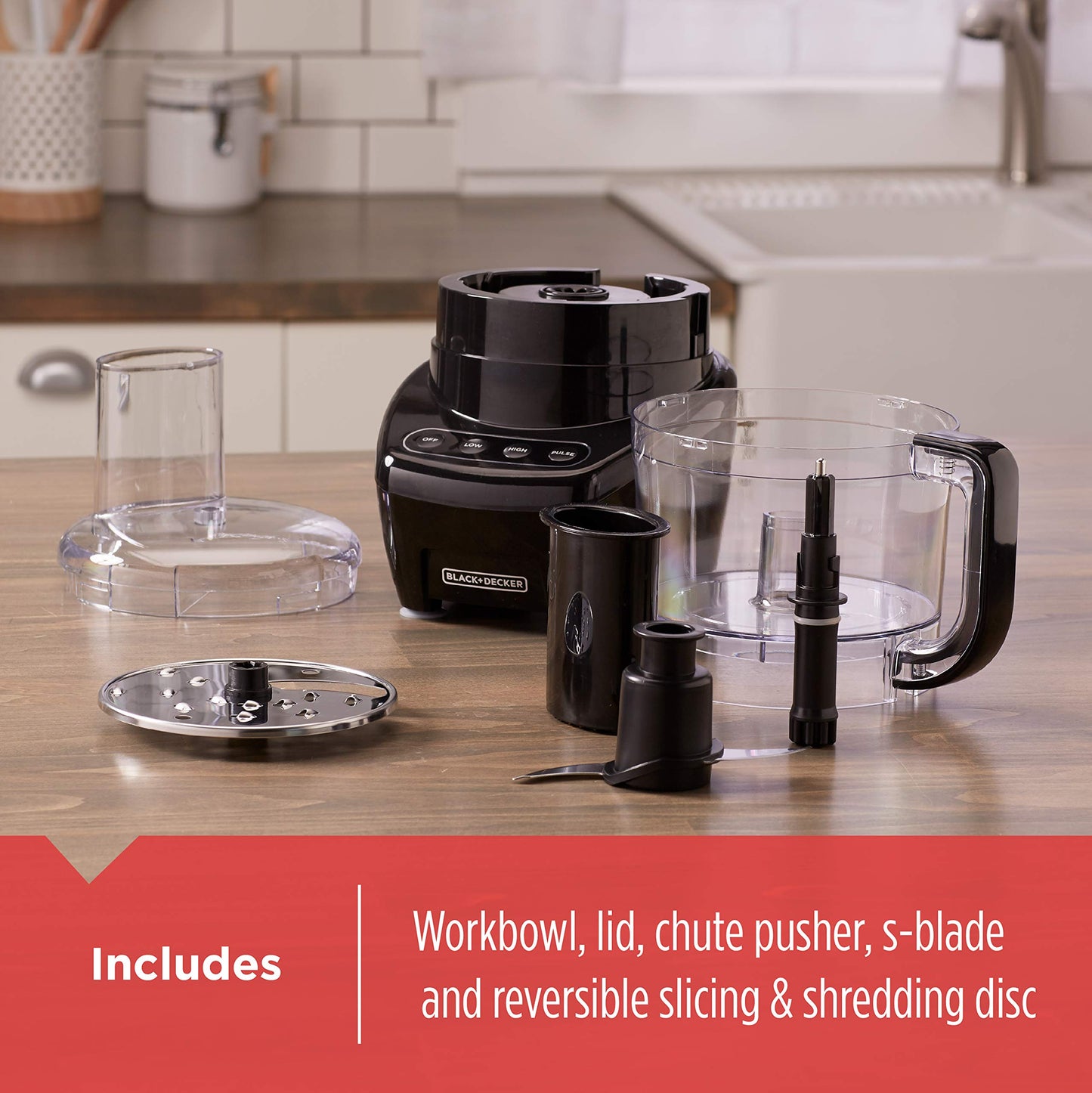BLACK+DECKER 3-in-1 8-Cup Food Processor, Mutlifunctional and Dishwasher Safe, Black 450W, FP4200BC