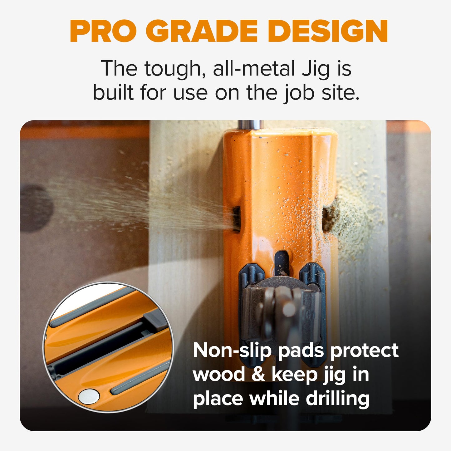 Bora Tools Mini Jig Pro Pocket Hole Jig with Onboard Storage – Self-Calibrating Design & Non-Slip Pads for Surface Protection