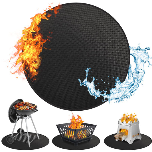 48" Fire Pit Mat for Solo Stove Bonfire, Round Under Grill Mat for Outdoor Grill, Fireproof Mat, Double-Sided Fireproof Under BBQ Mat for Smokers, Kamado, Deck, Grass, Floor
