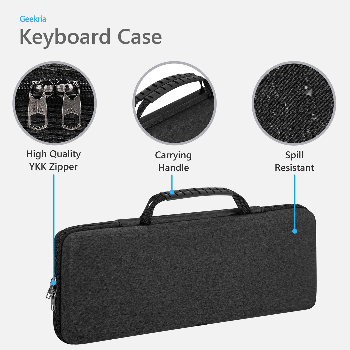 Geekria Keyboard Case, Hard Shell Protective Travel Bag Compatible with Logitech MX Keys Mini Minimalist Wireless Illuminated Keyboard and Logitech MX Anywhere 3 Mouse Combo Case (Dark Grey)