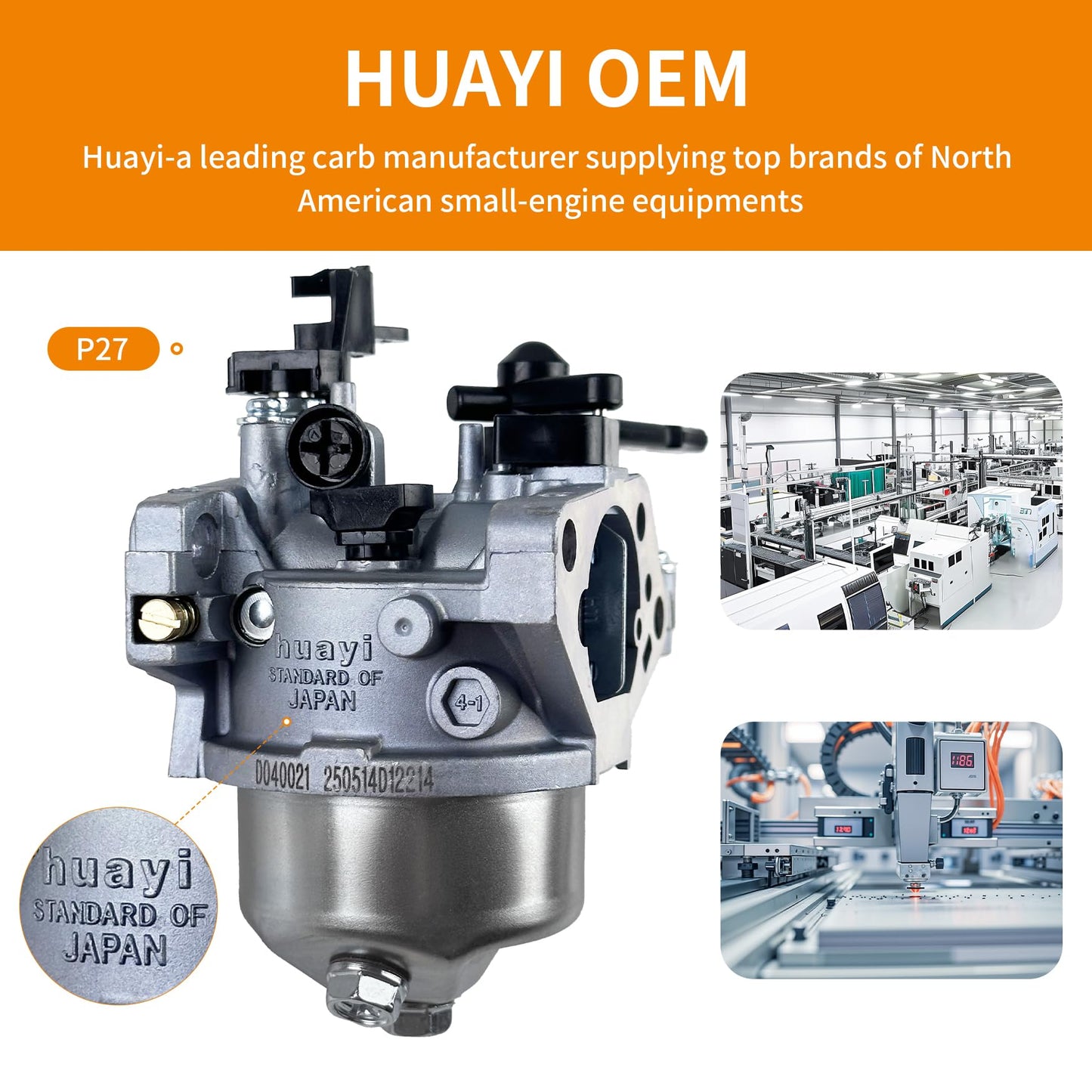 YAMAKATO Huayi P27 Predator 420cc Carburetor 16100-ZF6-V01 for Honda and Clone GX390 GX340 11hp Predator 13hp Pressure Washer Snow Blower Mini Bikes…