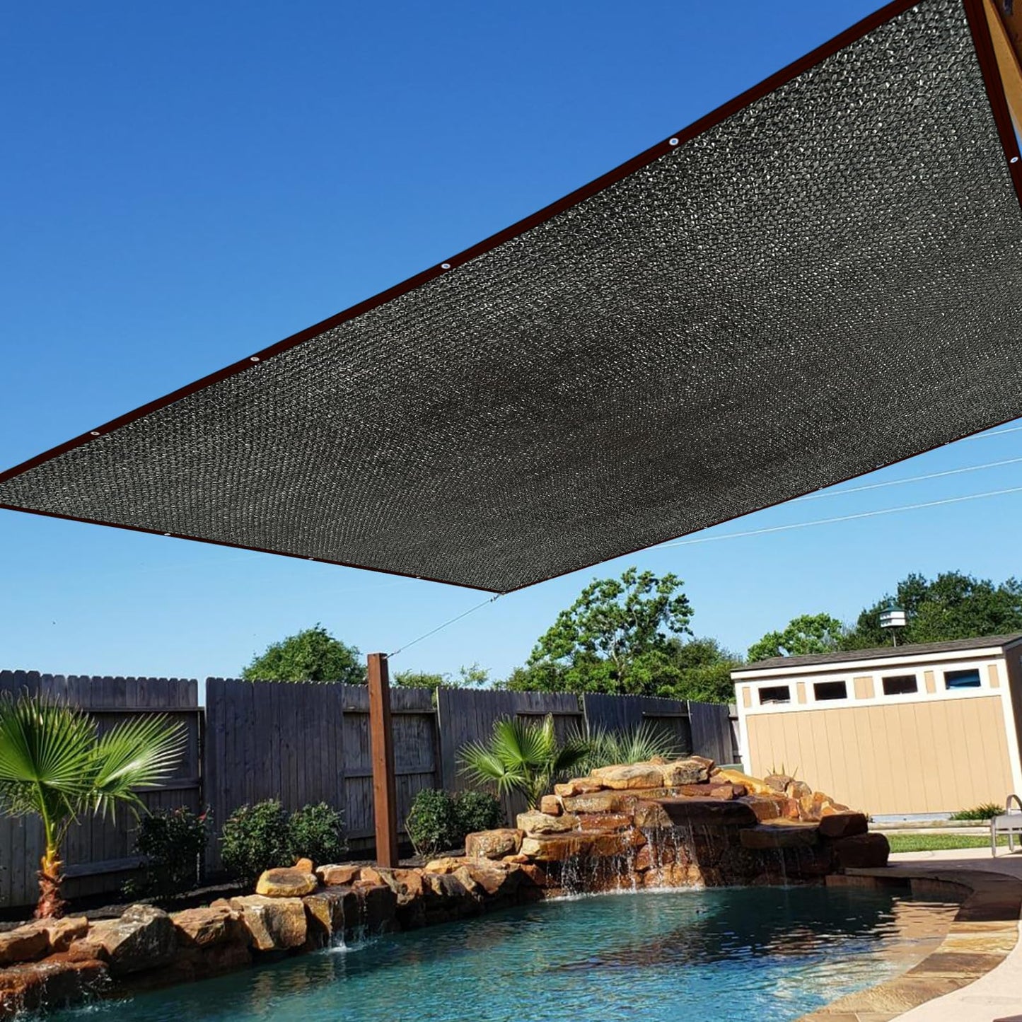 90% Black Shade Cloth for Patio, 10 x 12 FT Mesh Tarp Sun Shade Cloth with Grommets, Sun Shades Outdoor Patio Shade Neting Cover for Garden Greenhouse Pergola Plants Chicken Coop Shade Sail