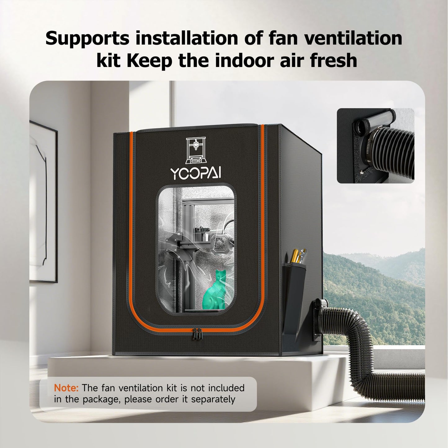 3D Printer Enclosure with LED Lighting, Fireproof Dustproof Tent Constant Temperature Protective Cover for Creality Ender 3 V3 SE/KE/Ender 3/Ender 3 Pro/Ender 3V2/Ender 3S1/Neo/Anycubic Elegoo, Medium