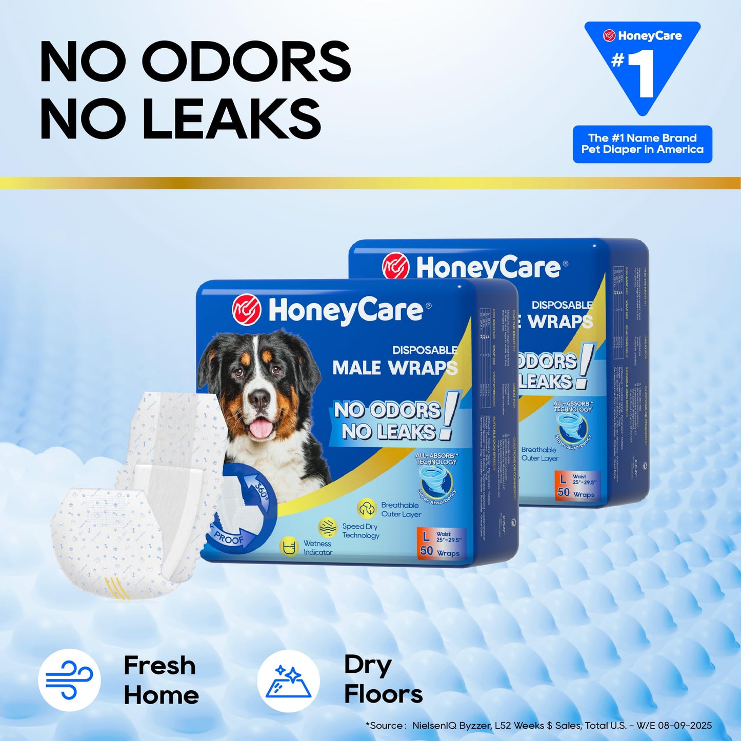 All-Absorb A24 Male Dog Wrap, 50 Count, Large