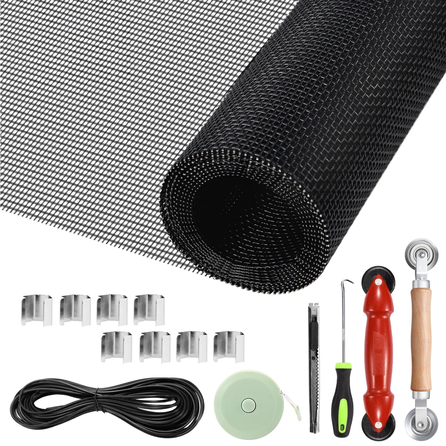 FLYZZZ Pet Screen Window Screen Replacement 40"x118" Charcoal Window Screen Repair Kit Heavy Duty Pet Resistant Screen Mesh for DIY/Custom/Repair Patio, Porch, Sliding Door Screen for Dogs, Cats