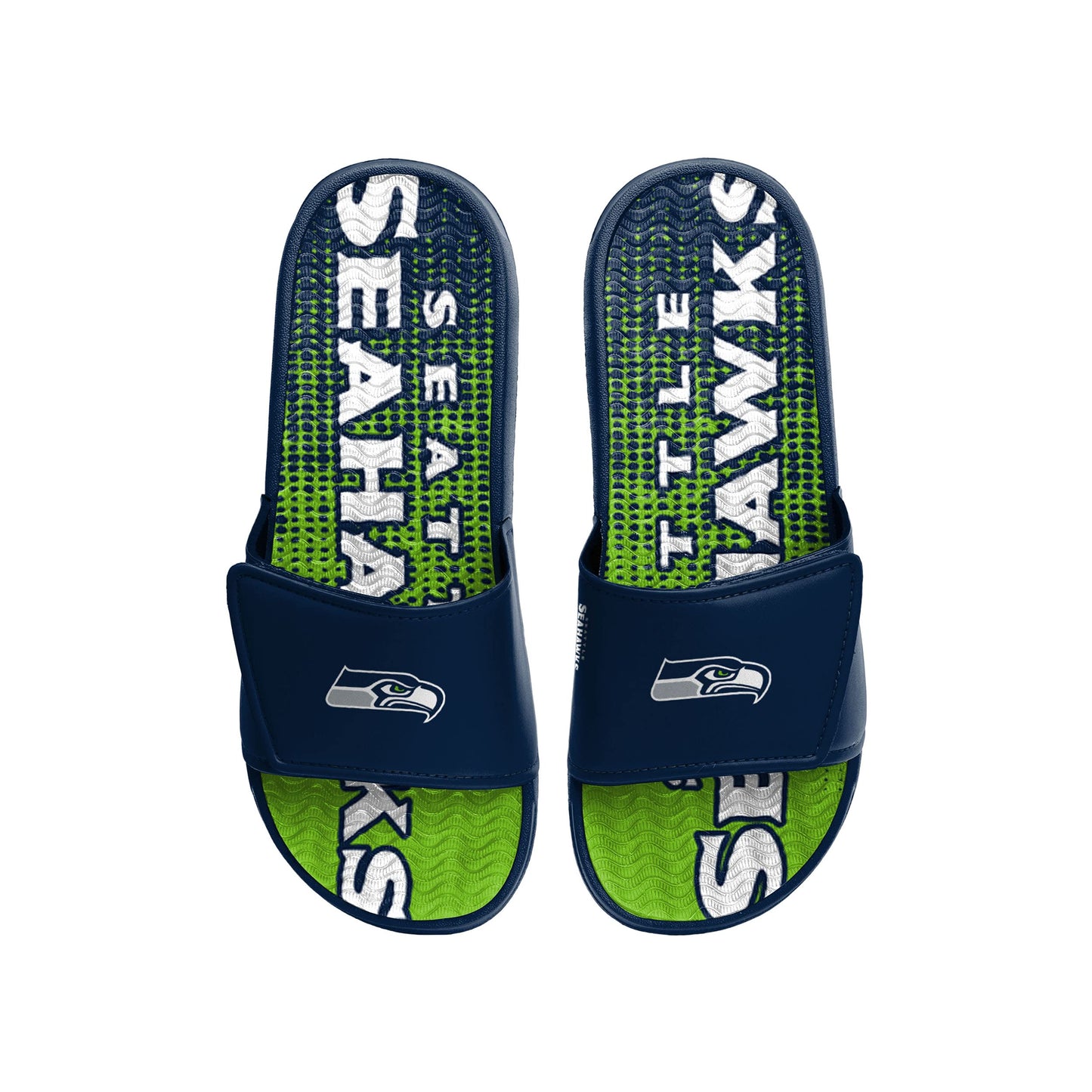 Seattle Seahawks NFL Mens Gradient Wordmark Gel Slide - L