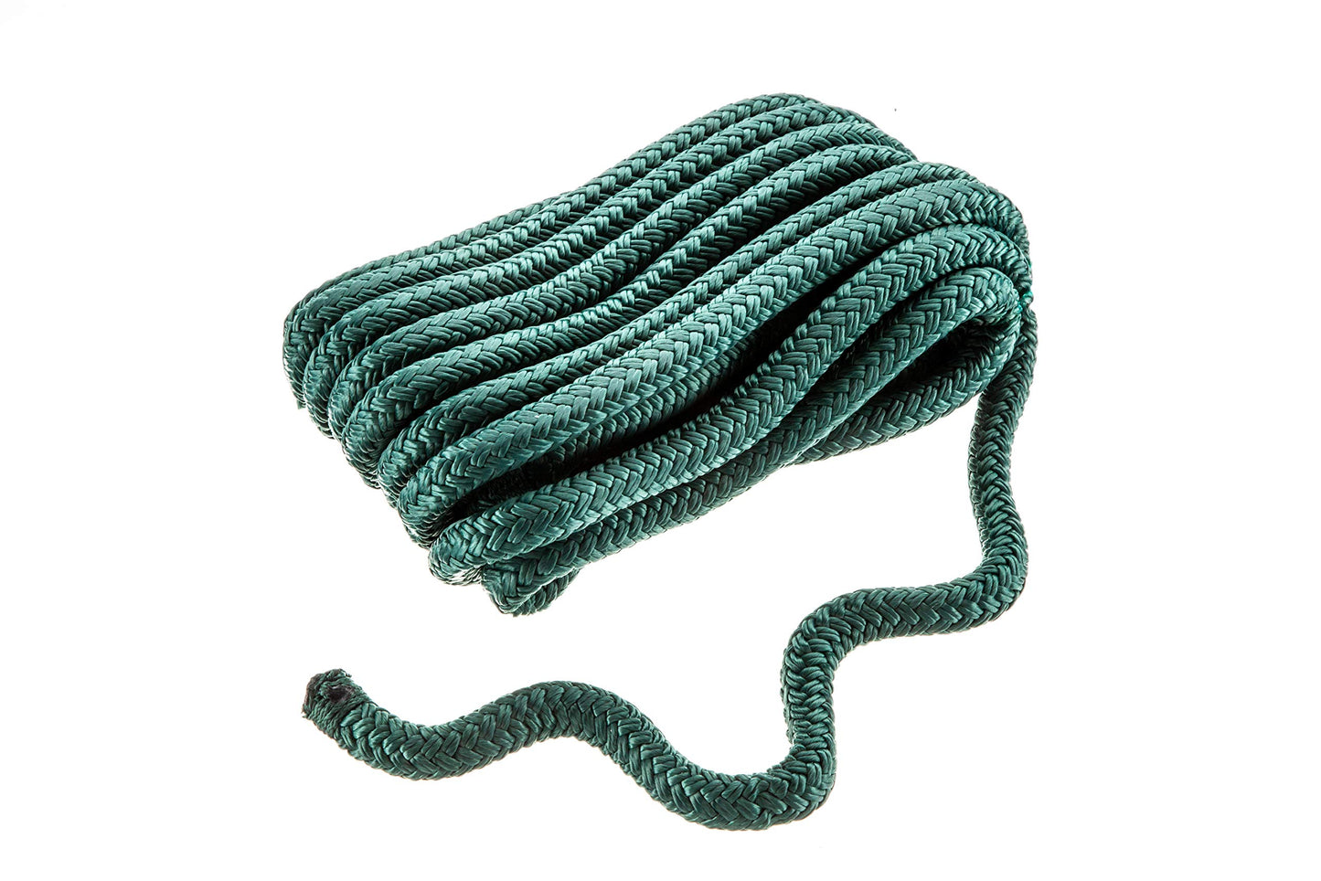 Seachoice Double-Braid Nylon Dock Line w/Eye Splice, Pre-Shrunk, Heat Stabilized, 1/2 in. X 20 Ft., Forest Green