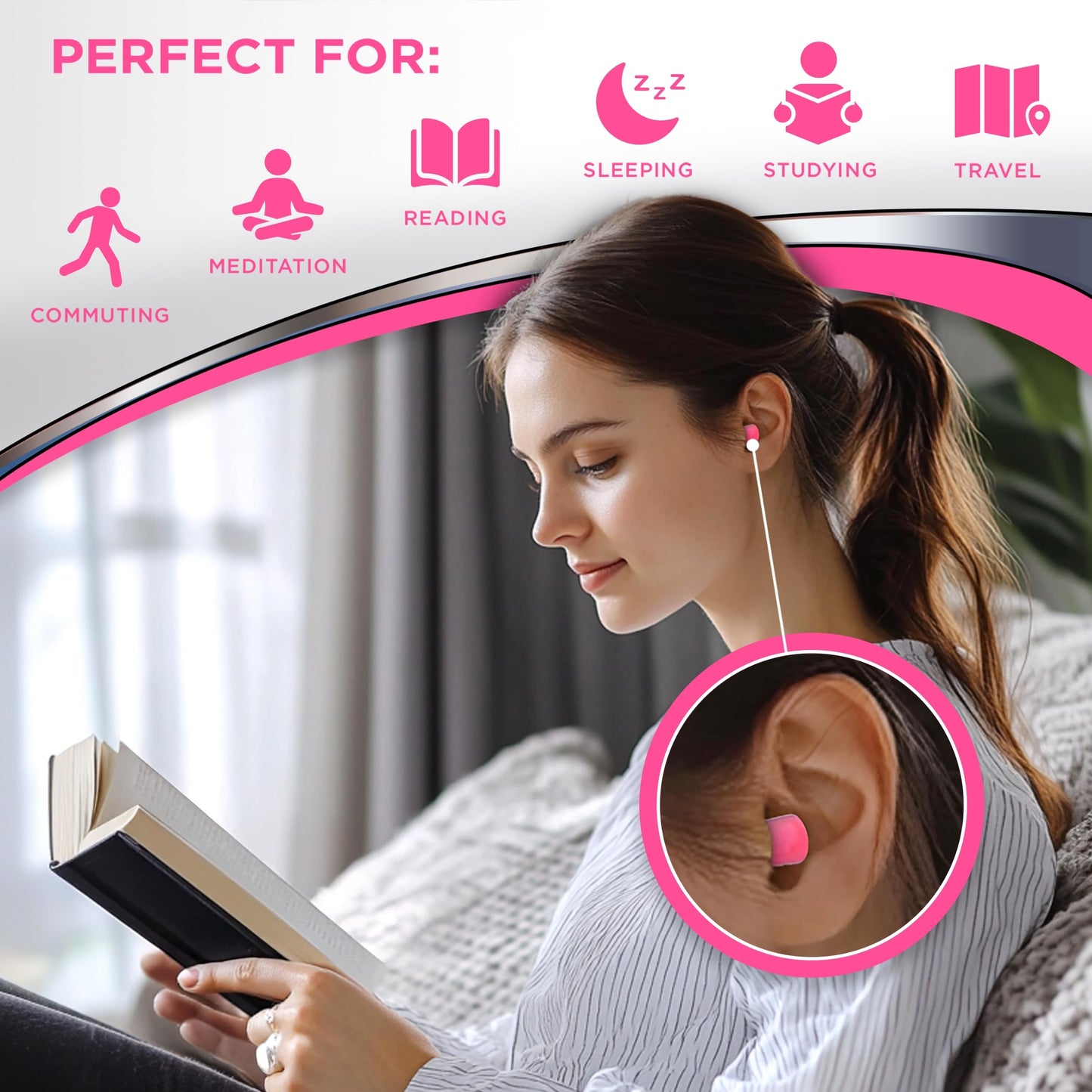 HEAROS Sleep Pretty in Pink Ear Plugs With The Highest Snoring & Noise Canceling Rating NRR 32 Making This Pink Ear Plugs For Sleeping The Best Gift