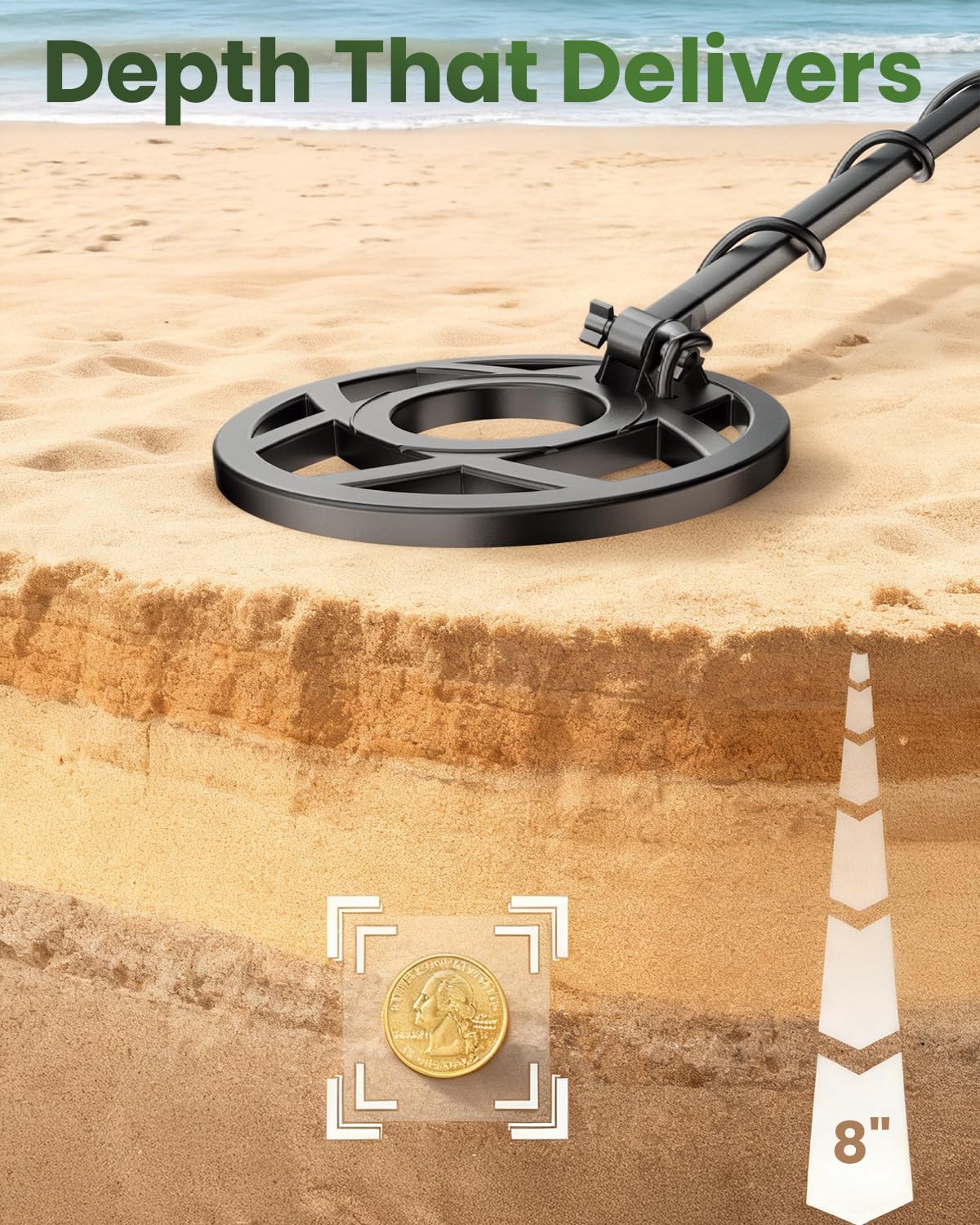 GDDREAM Metal Detector for Adults – High Accuracy, 4 Professional Modes, 10" IP68 Waterproof Coil, New Advanced DSP Chip for Gold, Silver, Beach & Treasure Hunting