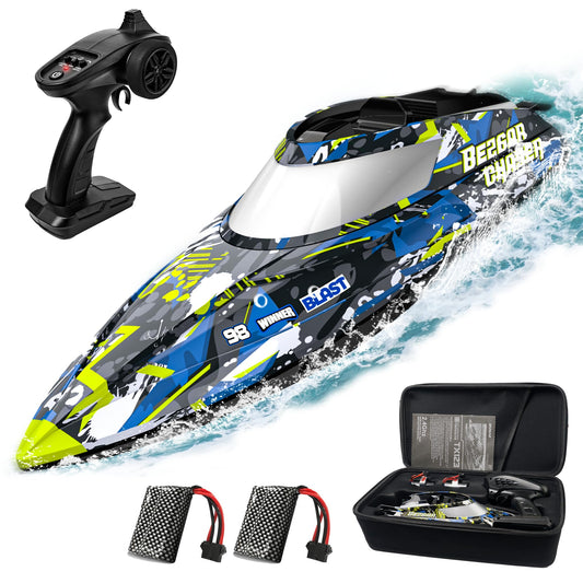 BEZGAR TX123 Remote Control Boats - Fast Speed RC Boat 32+ KPH with A Portable Suitcase for Lakes & Pools & Salt Water, Summer Toys for Adults and Ideal Gifts for Kids Boys Age 6 7 8-12 Years Old