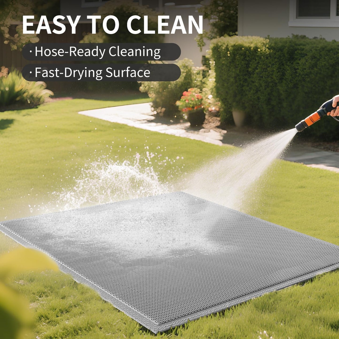 YDKGL Front Door Mat 24''x36'', Drainage Heavy Duty Dirt Trapping Non-Slip Doormats, Rubber Floor Mats, Restaurant Commercial Kitchen Industral Pool Entrance Bar Wet Area, Grey