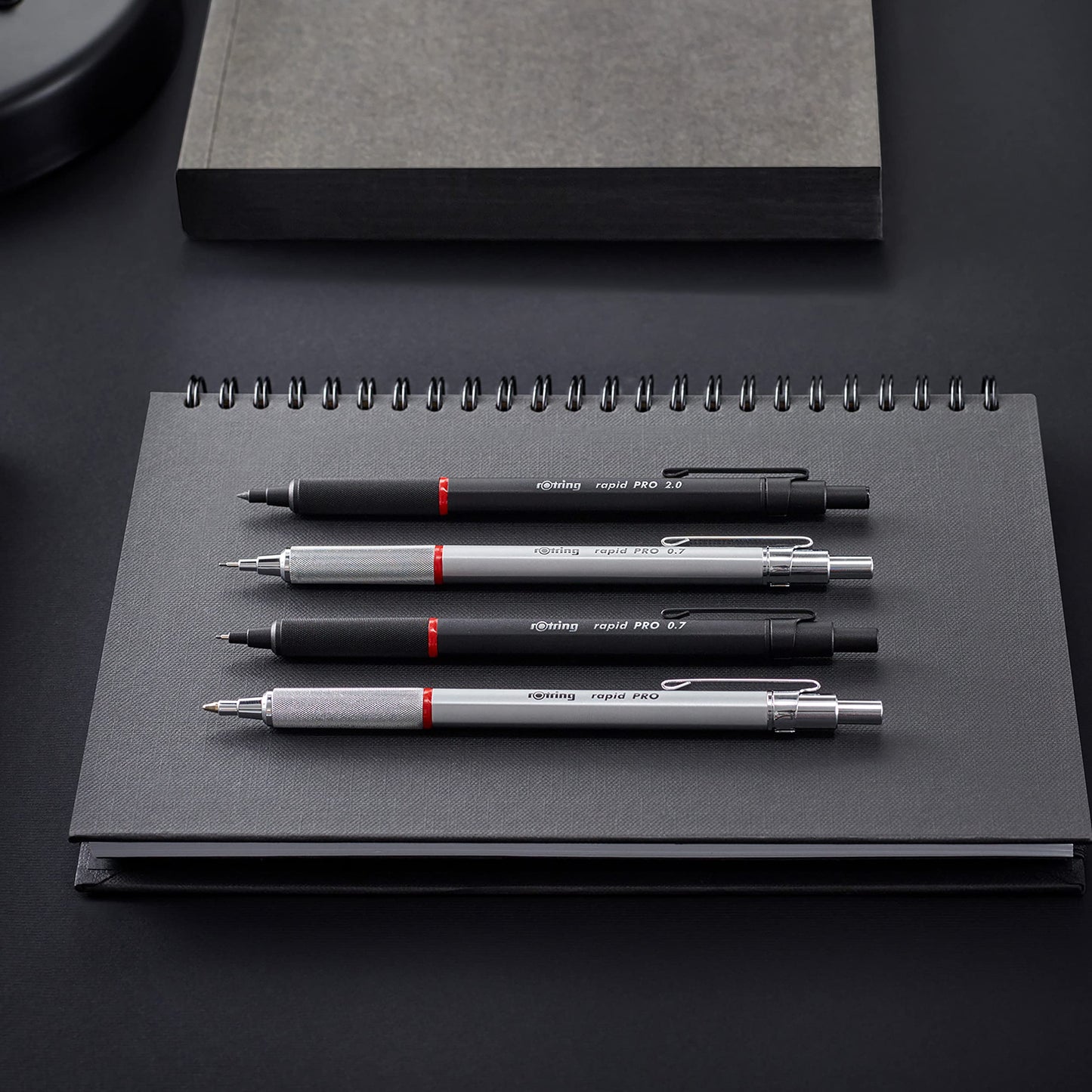 rOtring 1904291 Rapid PRO Retractable Ballpoint Technical Drawing Pen, Medium Point, Silver Chrome (S0949330)