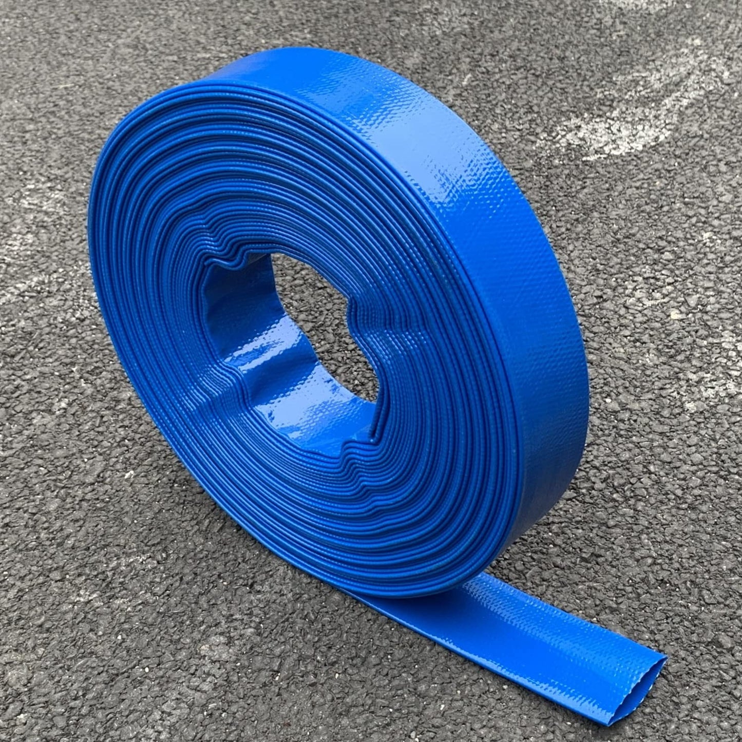 1 IN x 100 FT Heavy Duty Flat Discharge Backwash Hose - Weather & Burst Resistant, Best for Inground Pools