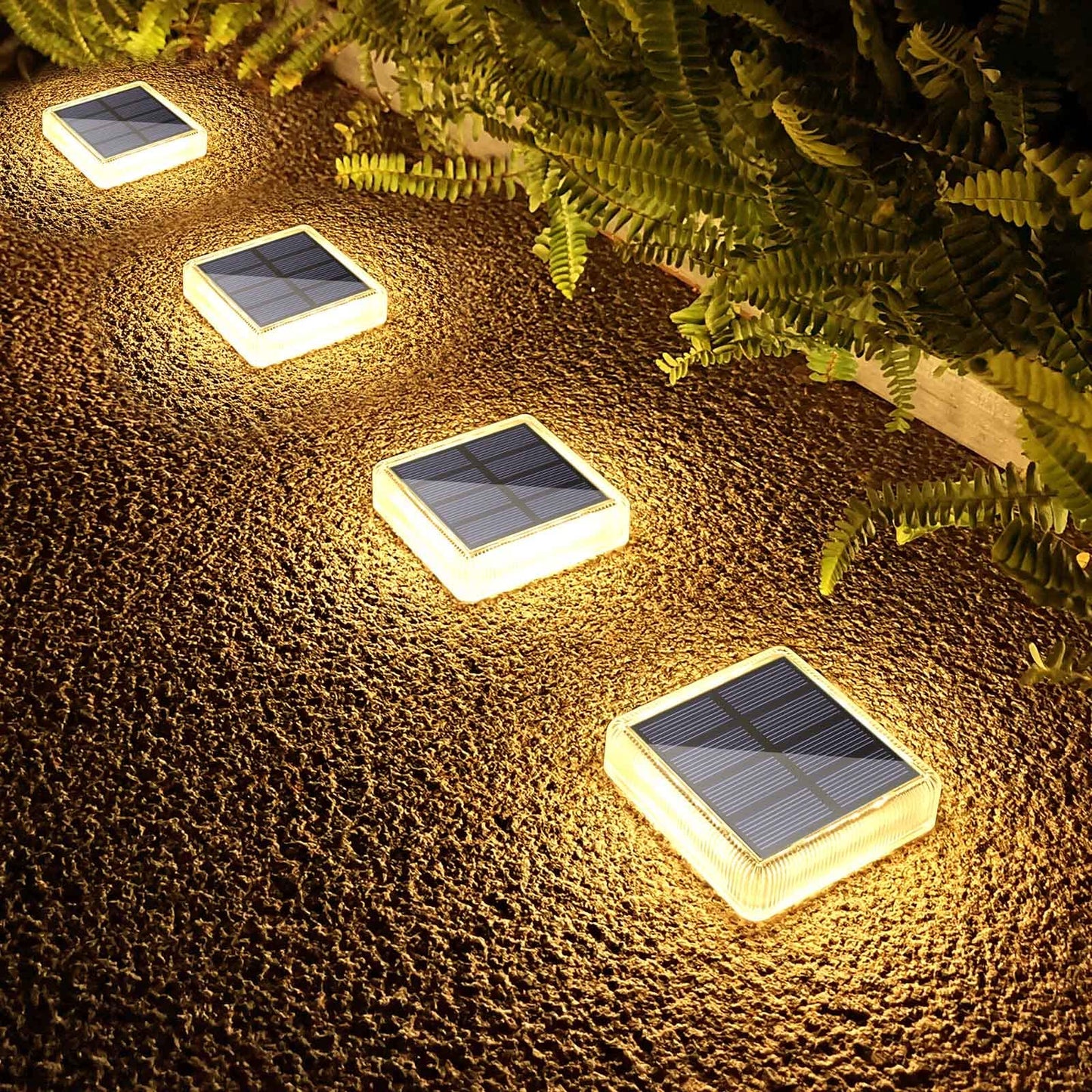 Lacasa Solar Deck Lights, 4 Pack 30LM LED Dock Lights Warm White 2700K, Outdoor Solar Powered Step Lights Light up All Night IP68 Waterproof Auto ON/Off for Garden Stairs Driveway Pathway Lighting