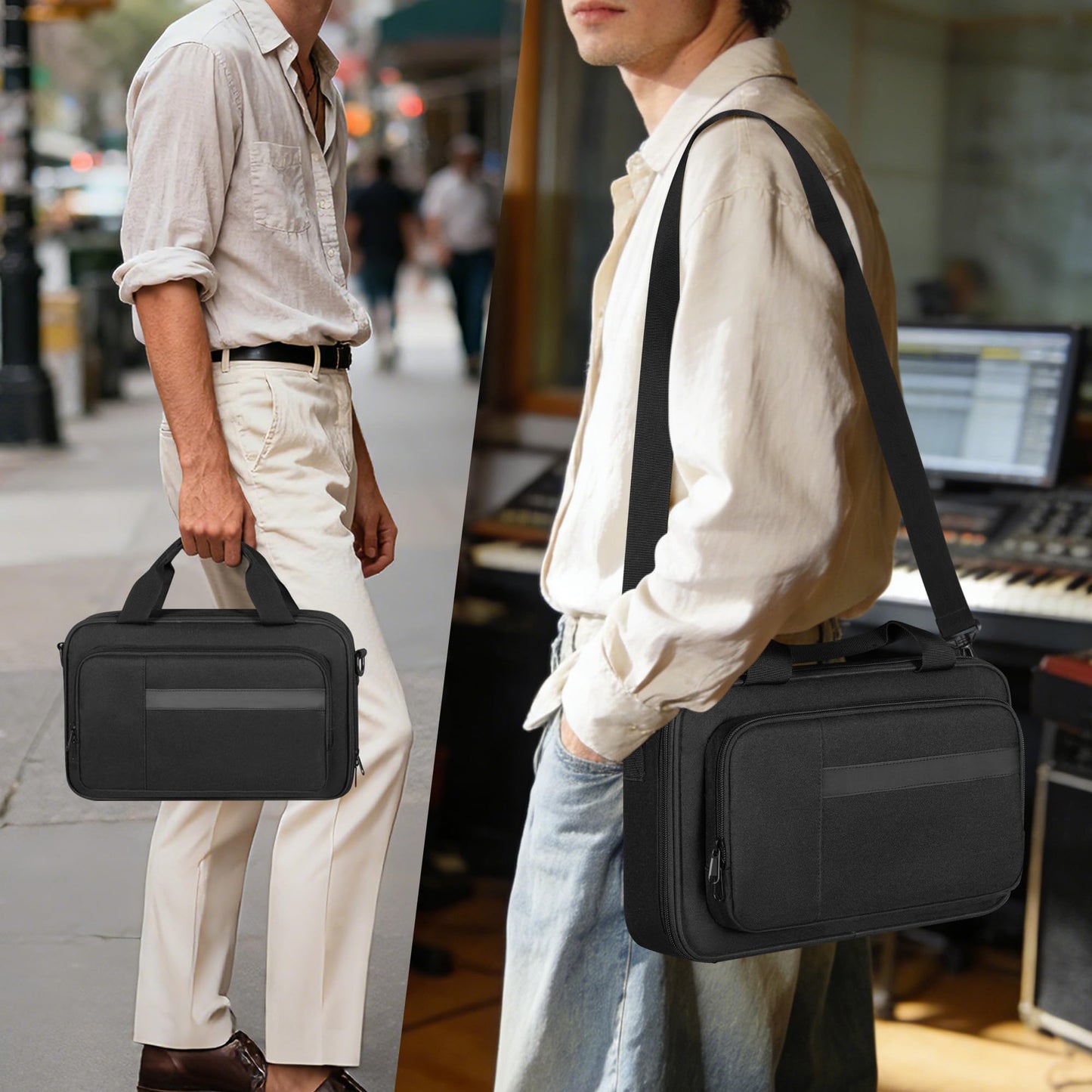 PGmoon Carrying Case Compatible with Akai Professional MPK Mini MK3 / MPK Mini Play MK3 25 Key USB MIDI Keyboard Controller, Travel Keyboard Bag with Multi-Pockets for Accessories