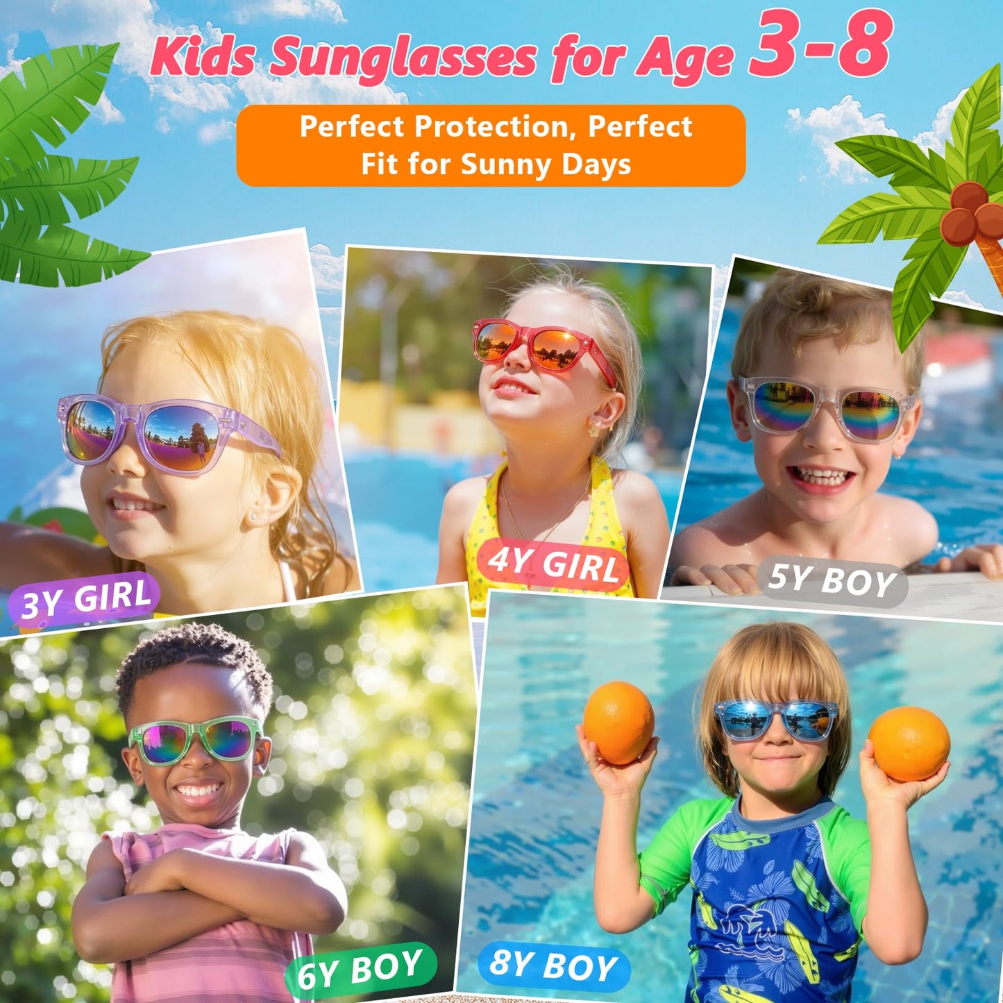 Rugort Kids Sunglasses 32 Bulk Party Favors, Toddler Boys Girls Age 3-8 Birthday Favor Summer Goodie Bags Stuffers, Neon Sunglass with UV 400 Protection for Students Valentines Easter Day Gifts
