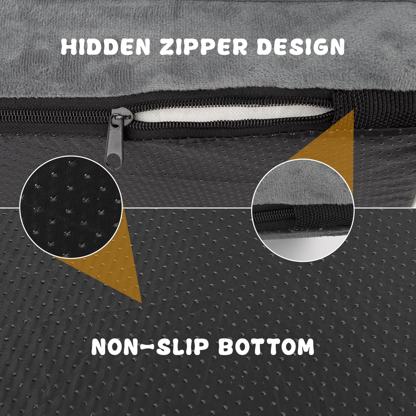 Bnonya Orthopedic Dog Bed, Dog Bed for Large Dogs, Bolster Pet Bed Couch with Removable Washable Cover, Egg Foam and Nonskid Bottom