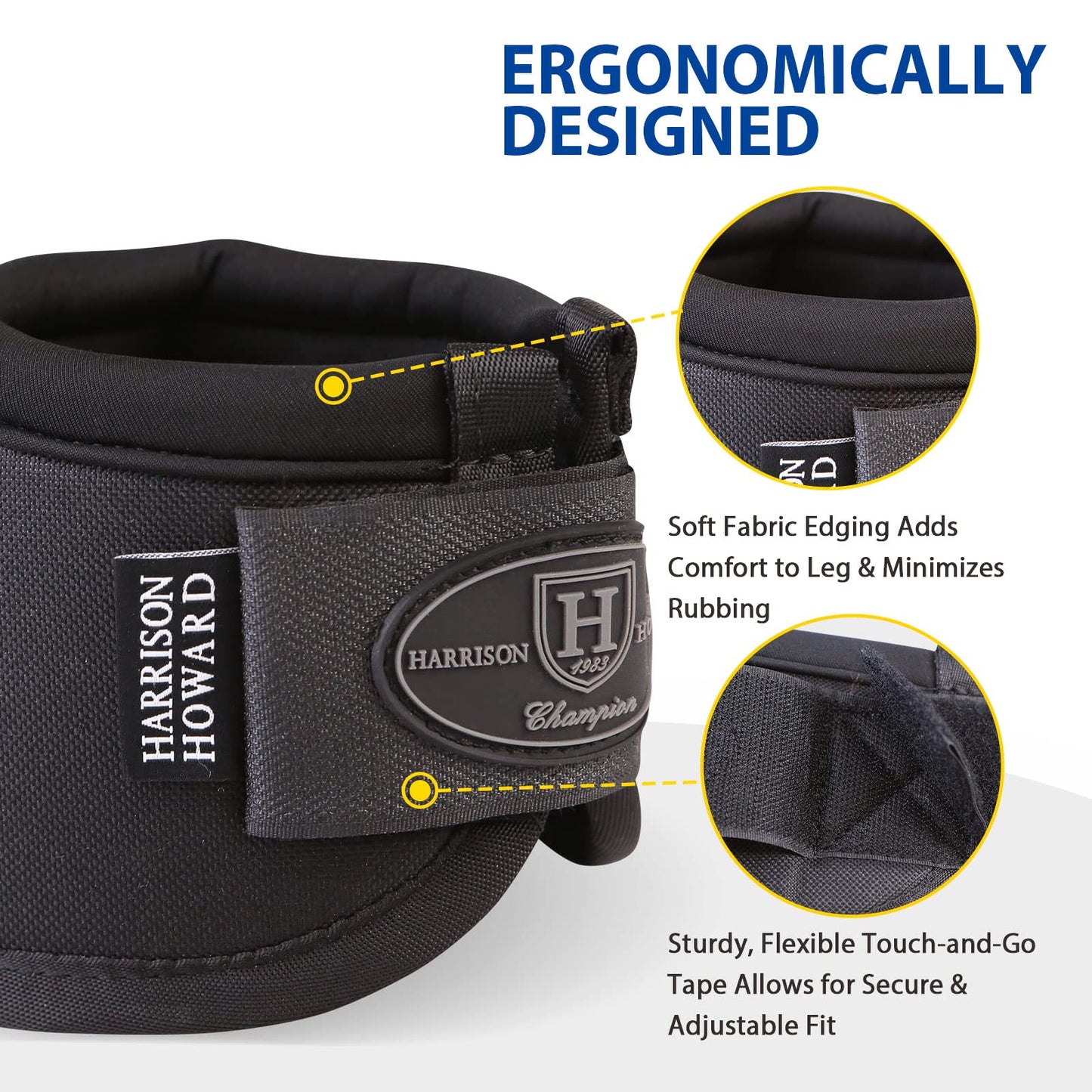 Harrison Howard Horse Bell Boots Overreach Bell Boots No-Turn Bell Boots for Horse-Sturdy Protective Hoof Boot