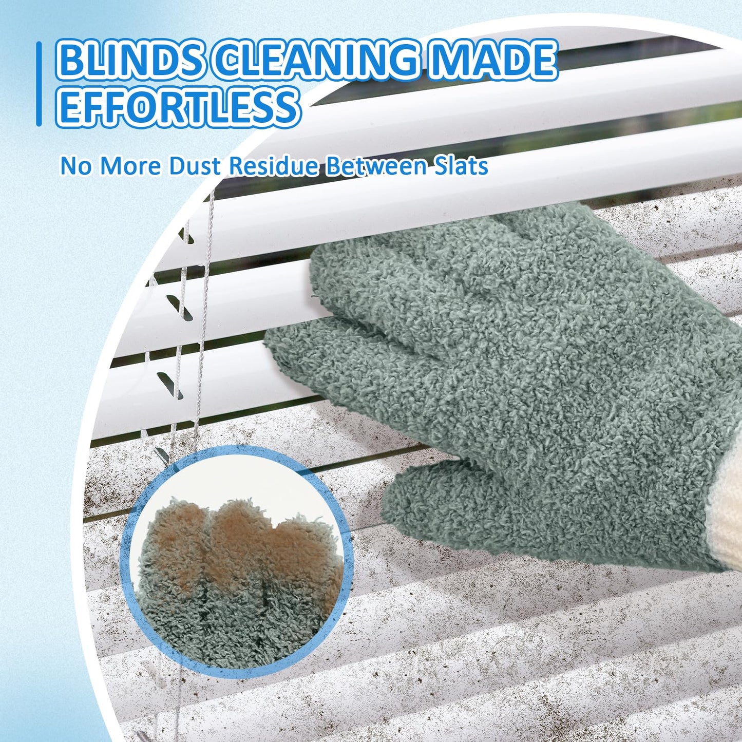Microfiber dusting Gloves Clean Hard-to-Reach Places Car Detailing Blind Cleaning Highly aborbent Lint Free Multicolor 4prs L/XL