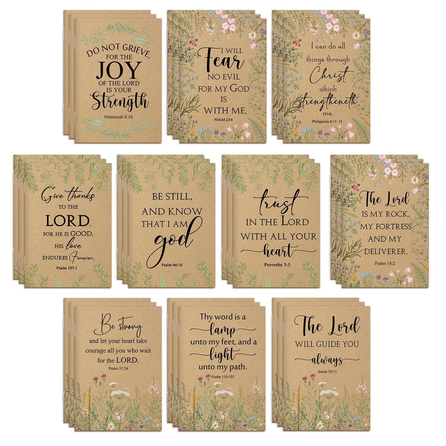 Ctosree 100 Pcs Father's Day Bible Verse Prayer Journal Notebook Christian Notepads Gifts for Men Women Mini Inspirational Religious Note Pads for Church Favors Sunday School Teacher 3.15 x 5 Inch
