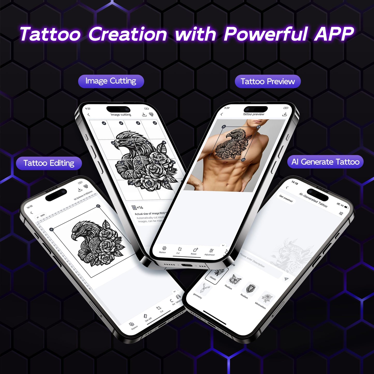 Itari Wireless Tattoo Stencil Printer, Tattoo Transfer Printer for Artists & Beginners, Bluetooth Tattoo Machines Printers with 10 Pcs Transfer Paper, Compatible with Phone, Tablet & PC