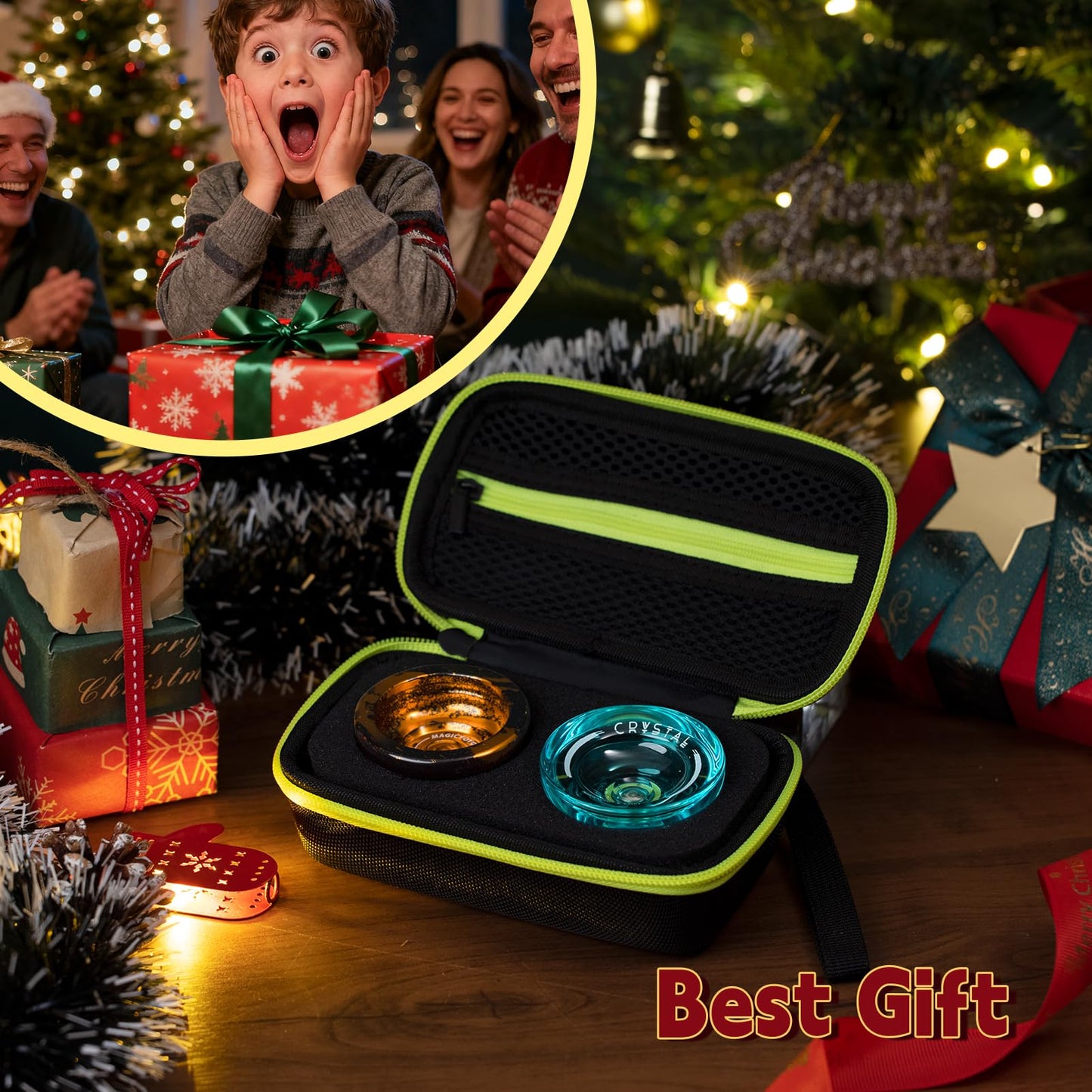 MAGICYOYO Professional Yoyo for Kids, Pack of 2 Yoyos, Unresponsive Yo Yo N11 and Responsive Yo yo K2, Dual Purpose Yo-yo for Beginner/Advanced, Extra Yoyo Case + 12 Strings + Bearing Kit