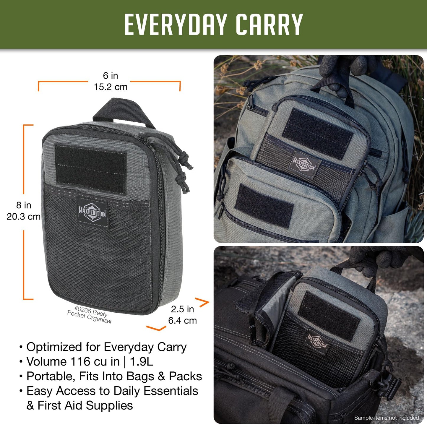 Maxpedition Beefy Pocket Organizer, Wolf Gray