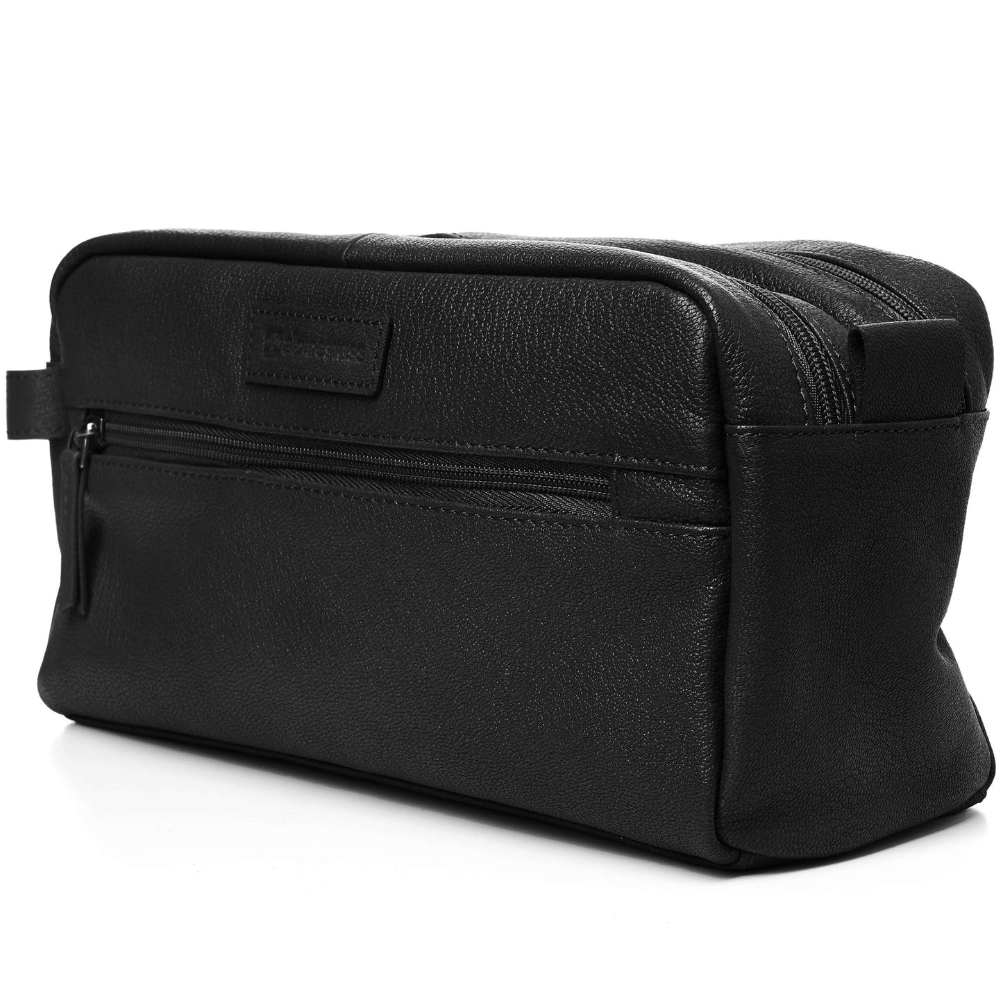 Alpine Swiss Sedona Toiletry Bag Genuine Leather Shaving Kit Dopp Kit Travel Case Black