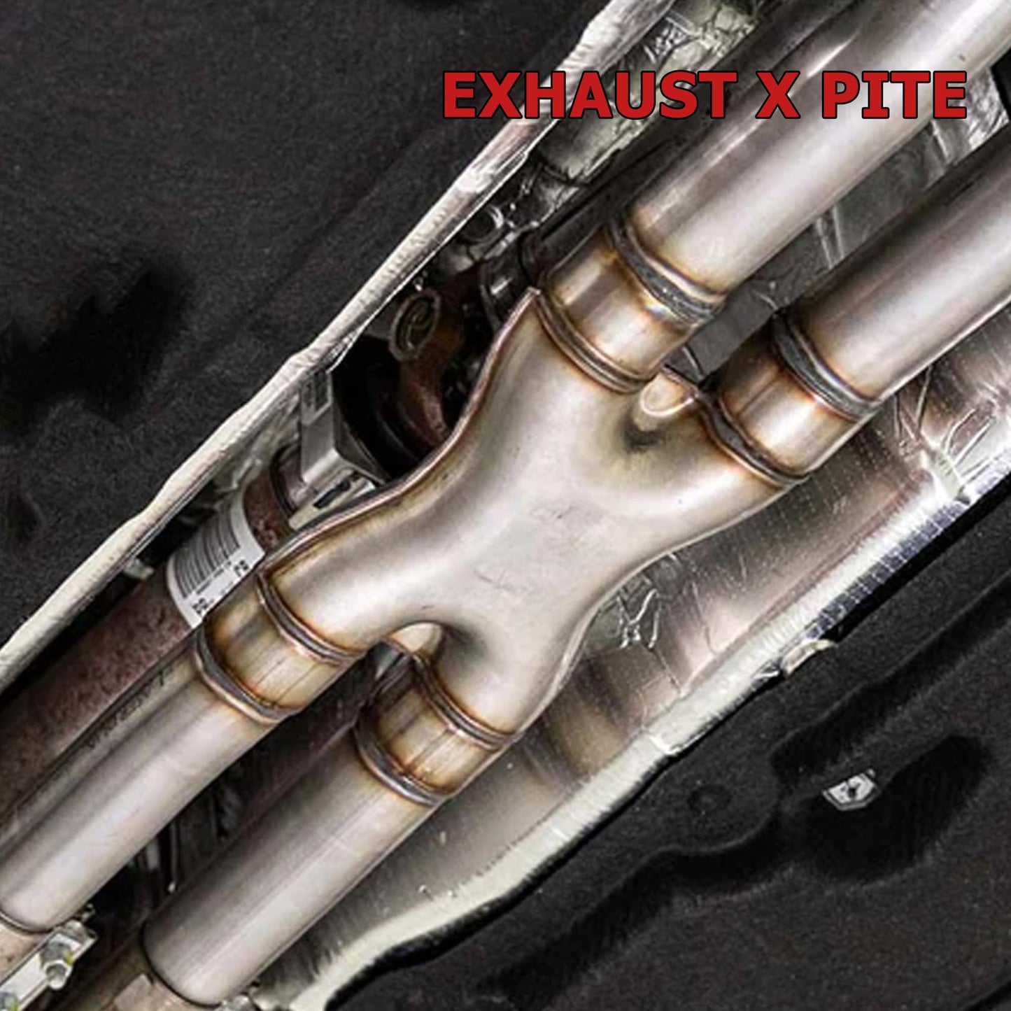 Exhaust X Pipe, T409 Stainless Steel X Pipe 2.5'' Dual to 2.5'' Dual Exhaust Adapter Connector, 2 1/2 Inch Universal Crossover X Pipe, 12" Overall Length, Weld-On
