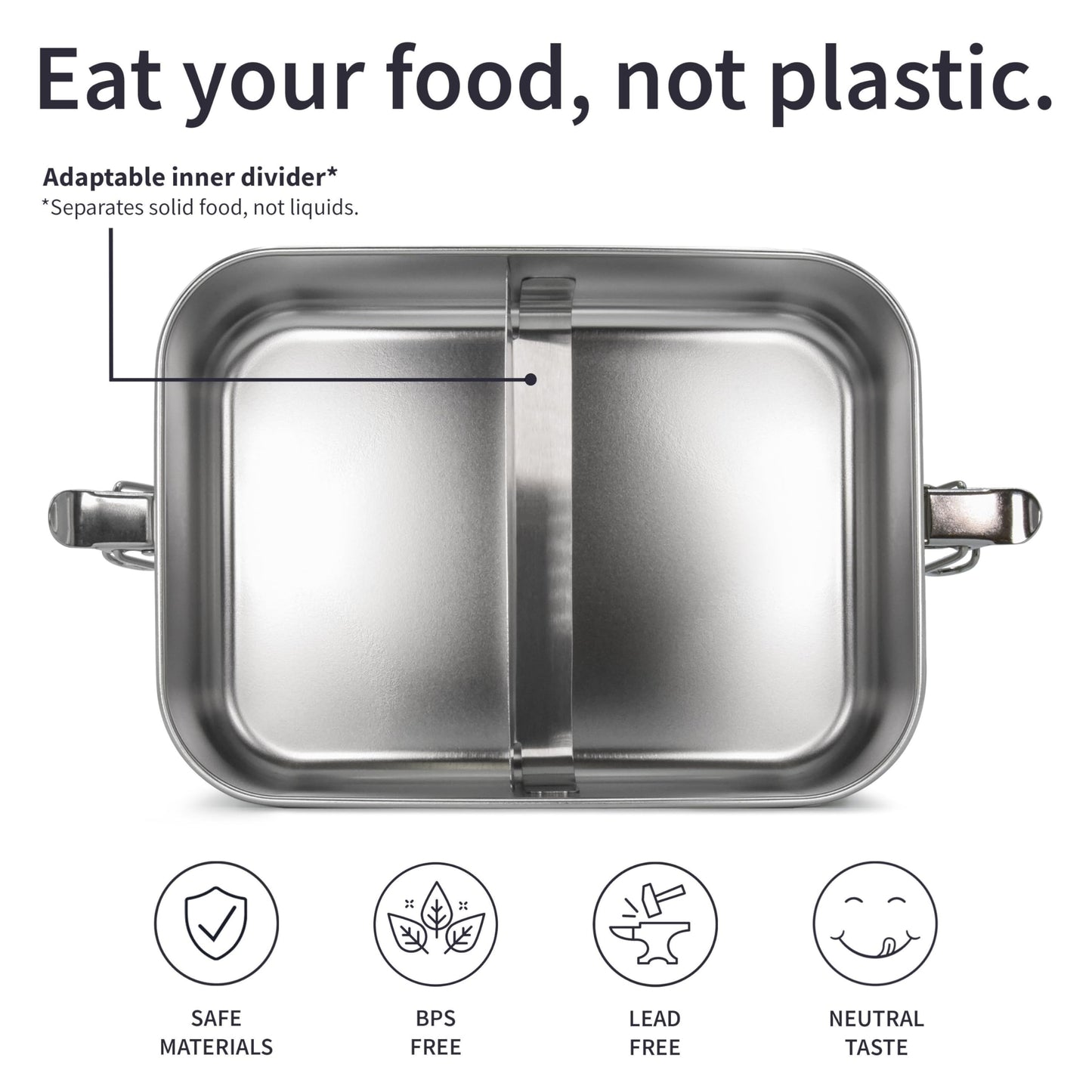 Stainless Steel Lunch Box 1400 ml | Compartment Tiffin Box | Leakproof Lunch Box | Eco Friendly Lunch Boxes for Adults | Lunch Box Adults | Tiffin Box 1400 ml | Sandwich Boxes for Adults | Bambaw