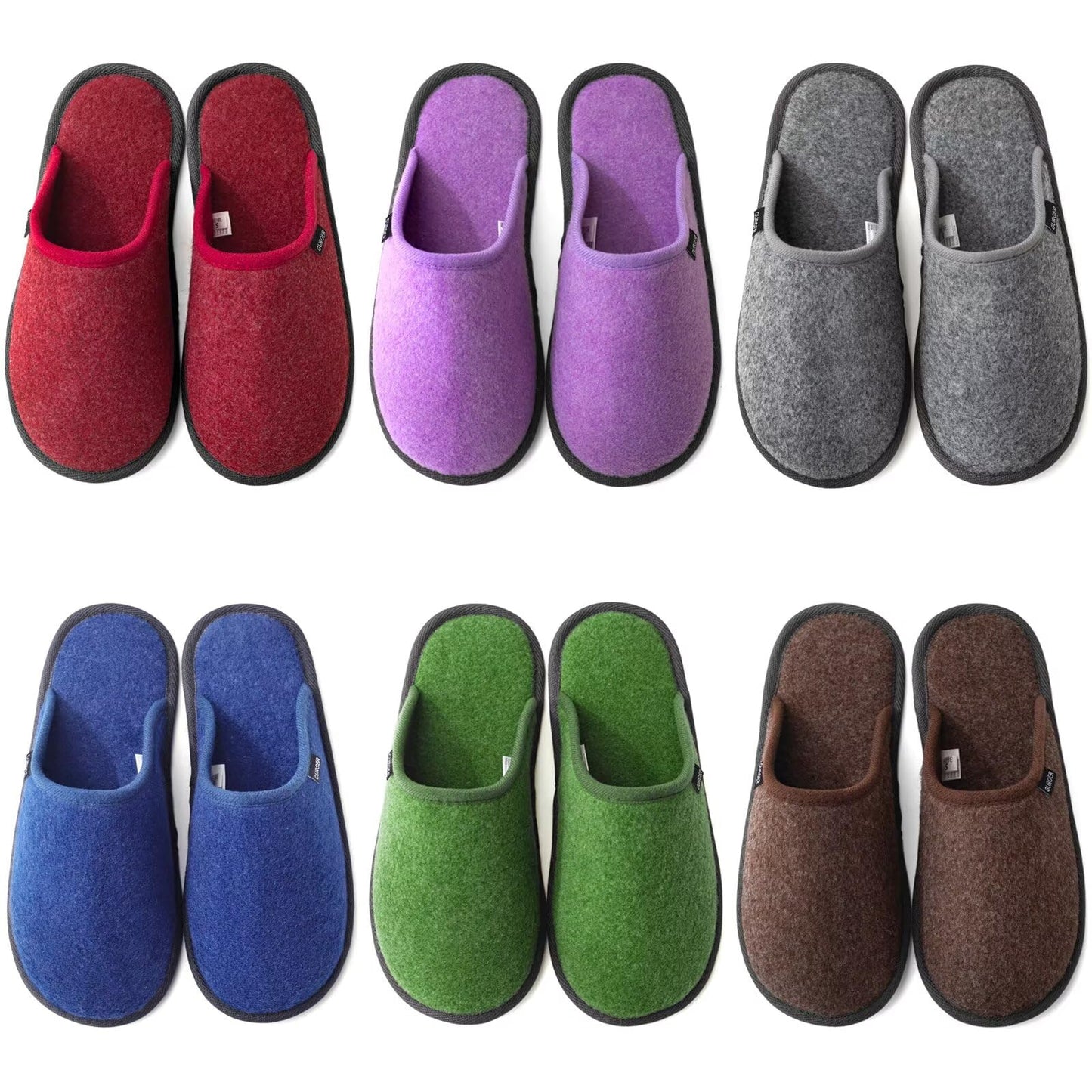 BUGUKI House Slippers for Guests Non-Disposable Washable Spa Slippers Set Non-Slip Felt Slippers for Spa, Hotel, Party Guest and Travel, Set of 6 Pairs, 6-14 Women/4-13.5 Men