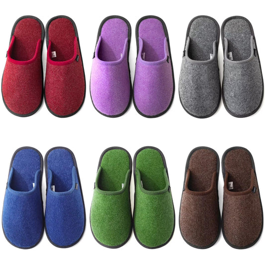 BUGUKI House Slippers for Guests Non-Disposable Washable Spa Slippers Set Non-Slip Felt Slippers for Spa, Hotel, Party Guest and Travel, Set of 6 Pairs, 6-14 Women/4-13.5 Men