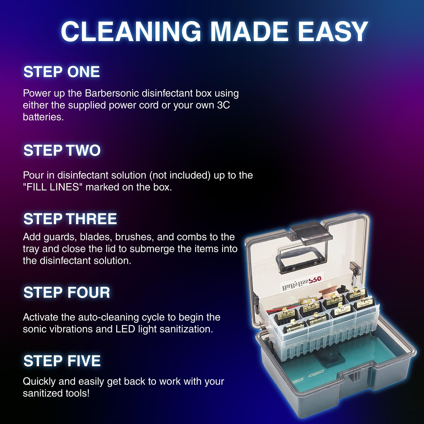 BaBylissPRO BarberSONIC Professional Disinfectant Solution Box