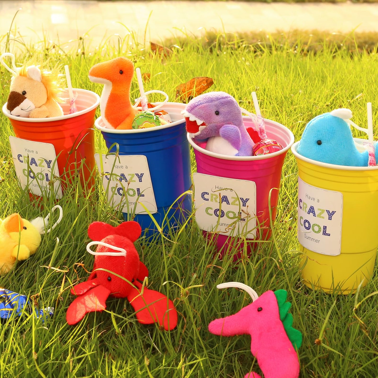 72 Pack Mini Stuffed Animal, Assorted Plush Toy (Dinosaur, Zoo, Ocean), Party Favors for Kid, Perfect for Claw Machine Filler, Goody Bag Stuffers, Keychain, Carnival Prizes, Classroom Reward Gift Bulk