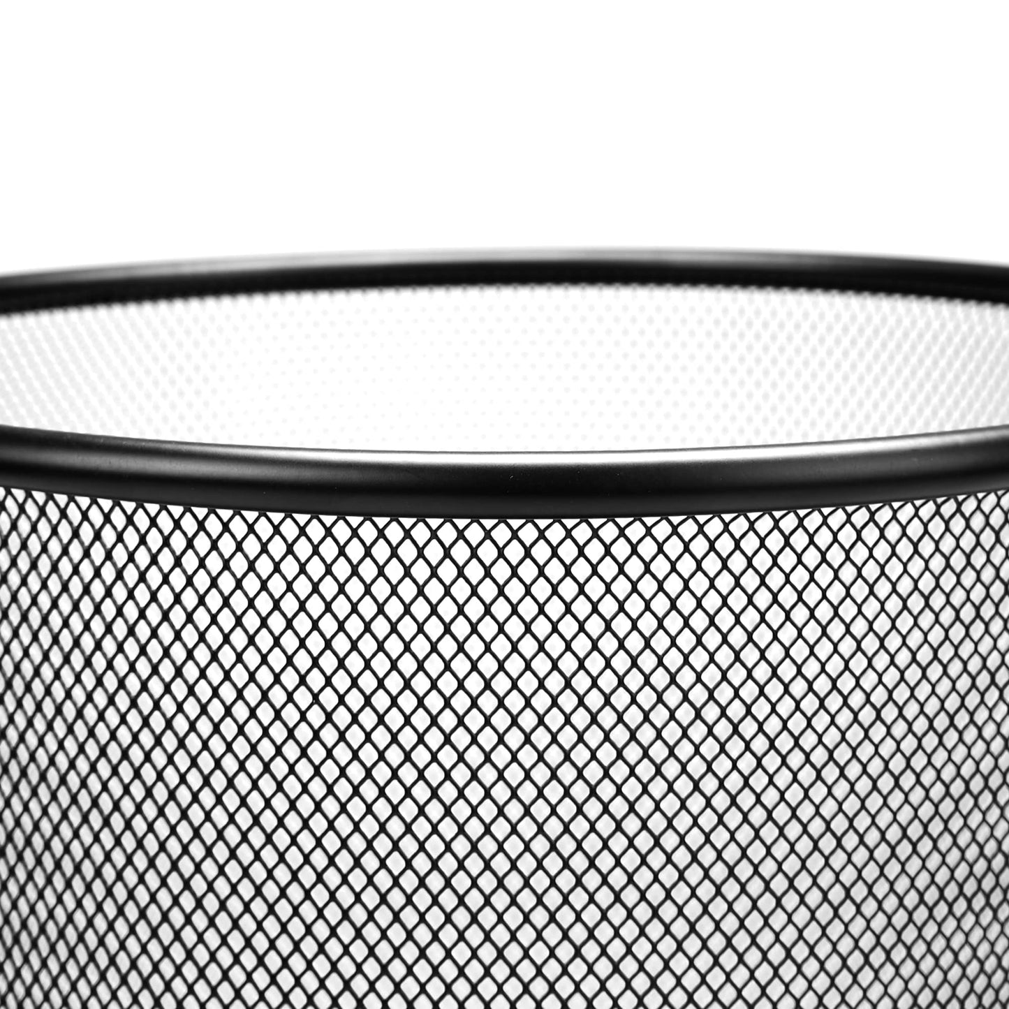 Mind Reader Mesh Trash Can, Set of 3, Waste Paper Basket, Round, Office, Metal Mesh, 11.5" L x 11.5" W x 13.75" H, Black