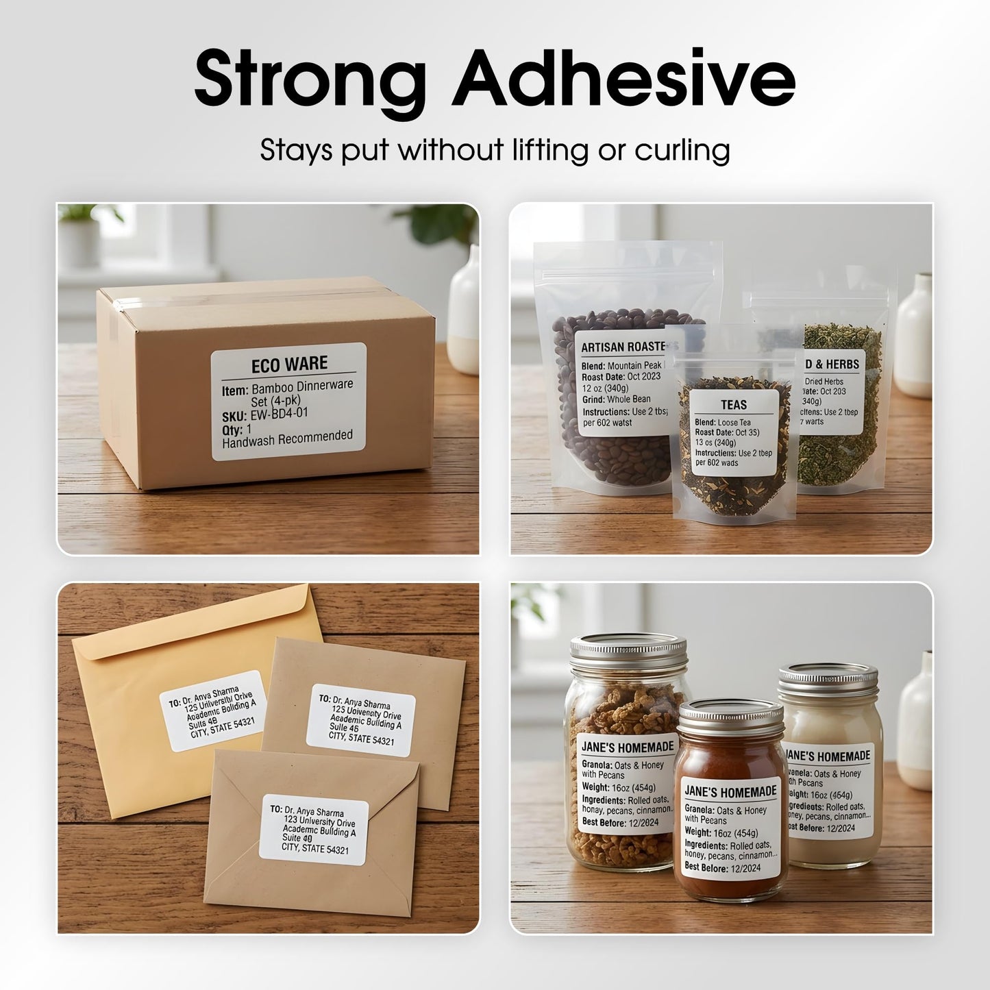 3 1/3" X 4" Matte White Shipping Labels Compatible with Inkjet and Laser Printers - 500 Sheets, 3000 Printable Stickers for Mailing, Product IDs, Organization - Spartan Industrial Template R015