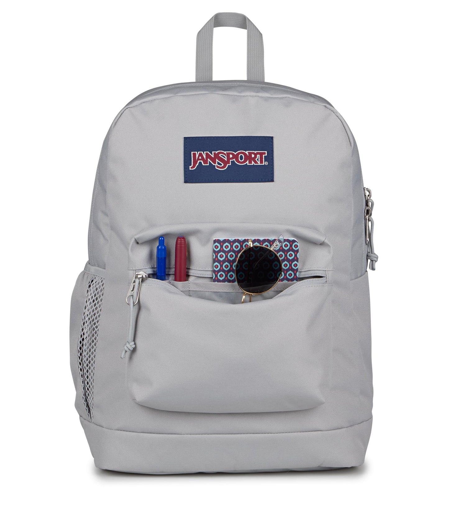 JanSport Cross Town Plus Backpack - Large Main Compartment, Side Water Bottle Pocket, 15-Inch Padded Laptop Sleeve - Grounded Grey