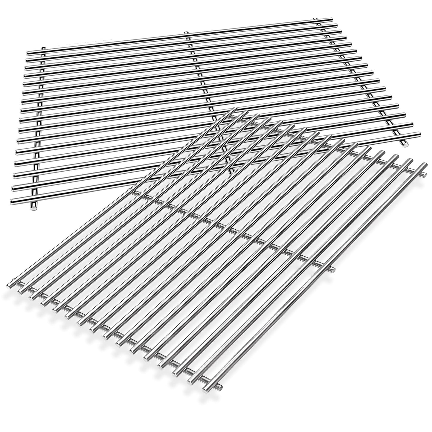 7638 Grill Grates for Weber Spirit 300 and GS4 Spirit II 300 Series E/S-310/320/330 Parts, Replacement for Weber 7638 7639, 7.02mm Premium Solid Food Grade 304 Stainless Steel Cooking Grates