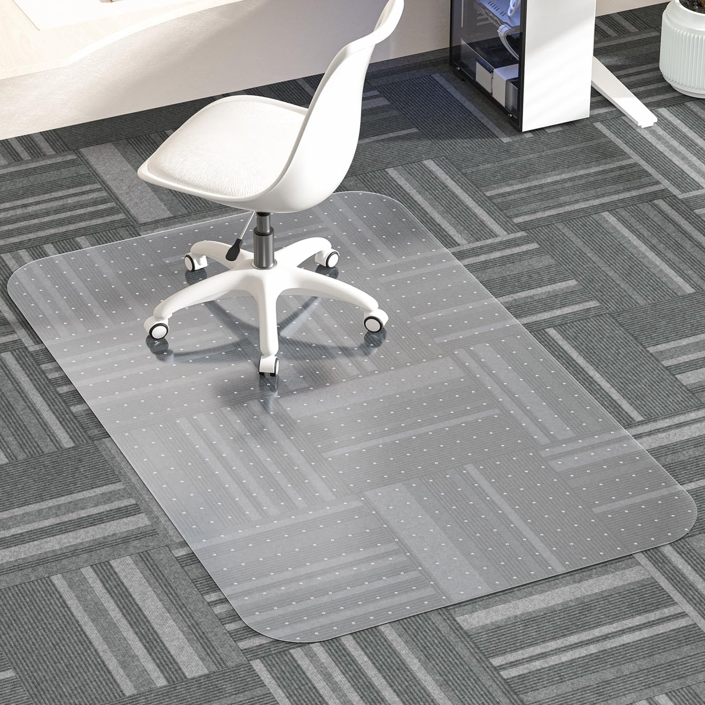MESHDO Office Chair Mat for Carpet, 30" X 48" X 0.09" Clear and Thick Carpet Chair Mat with Non-Slip Studded for Home and Office Low Pile Carpets
