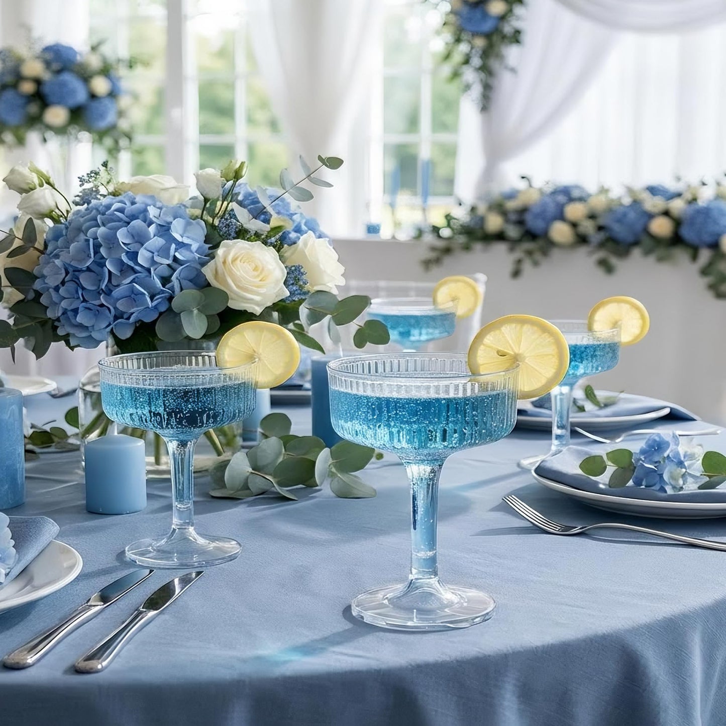 Houmury 56 Pcs 7oz Plastic Wine Glasses Unbreakable Wedding Plastic Champagne Flutes Goblet Glasses Reusable Clear Acrylic Martini Drinkware for Birthday Party (56, Clear)