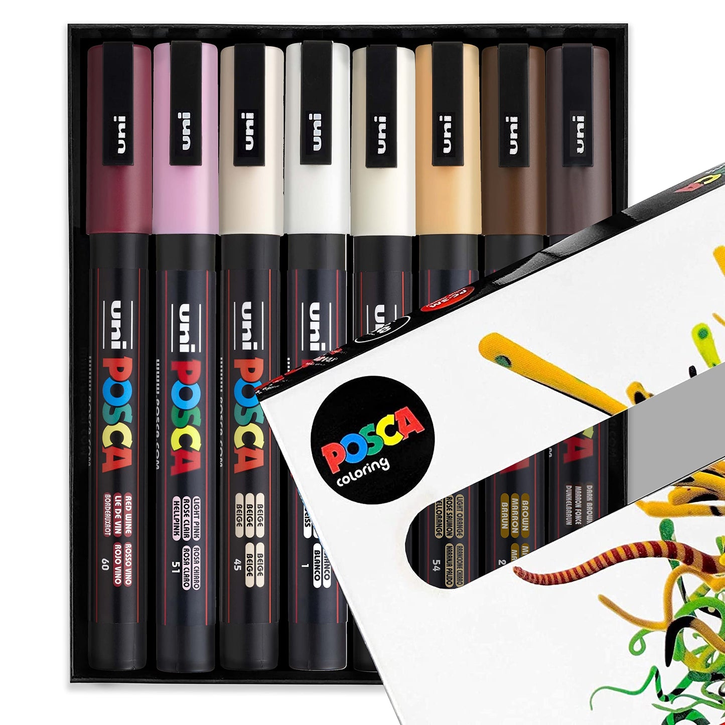 POSCA Colouring - PC-3M Skin Tones - Set of 8 - In Gift Box