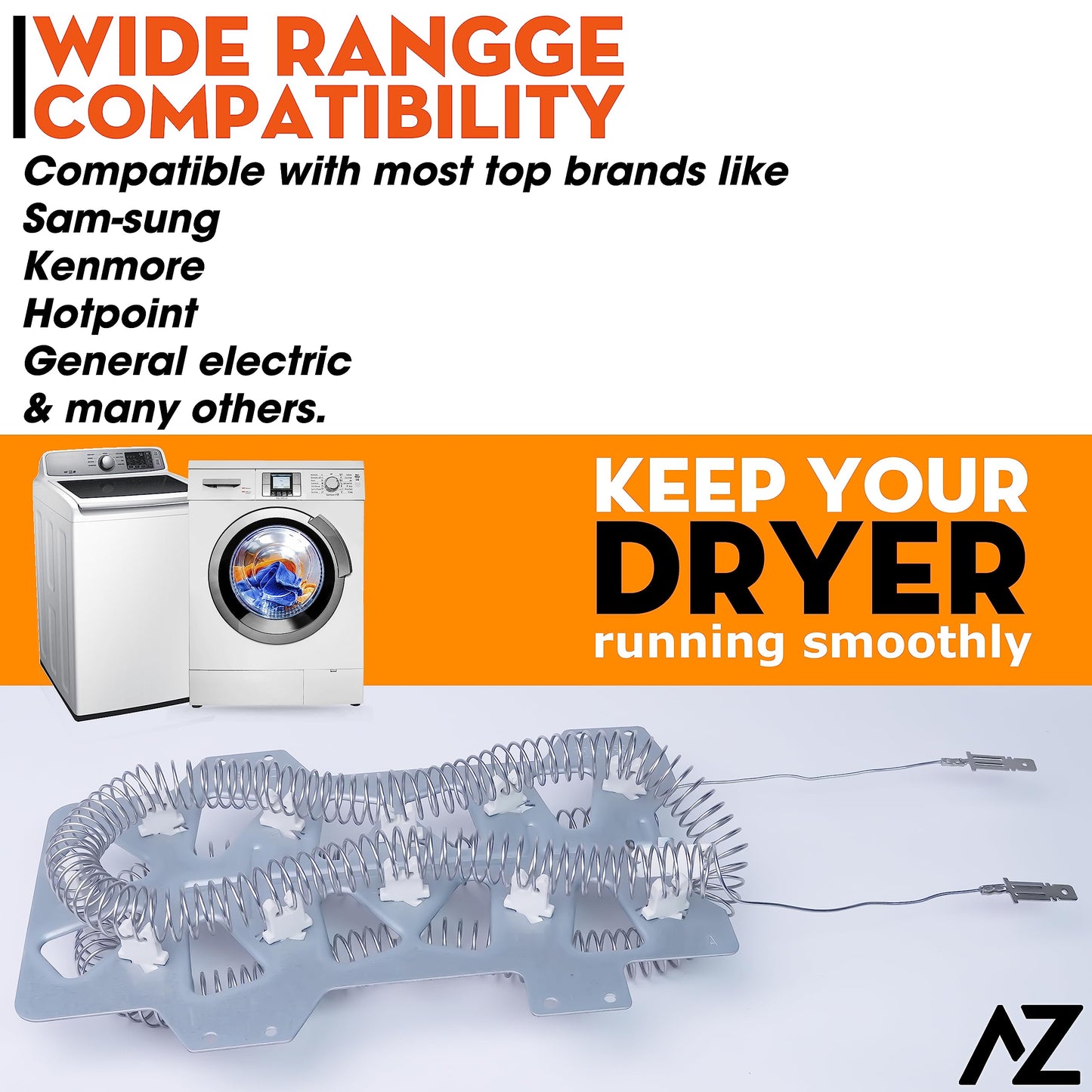 Dryer Heating Element Assembly Replaces For Samsung DV42H5200EP/A3 DV42H5200EF/A3 DV5451AEW/XAA DV40J3000EW/A2 DVE50R5400V/A3 DV219AEW/XAA DV395ETPASU/A1 DV448AEP/XAA DV350AEW/XAA DV330AEB/XAA